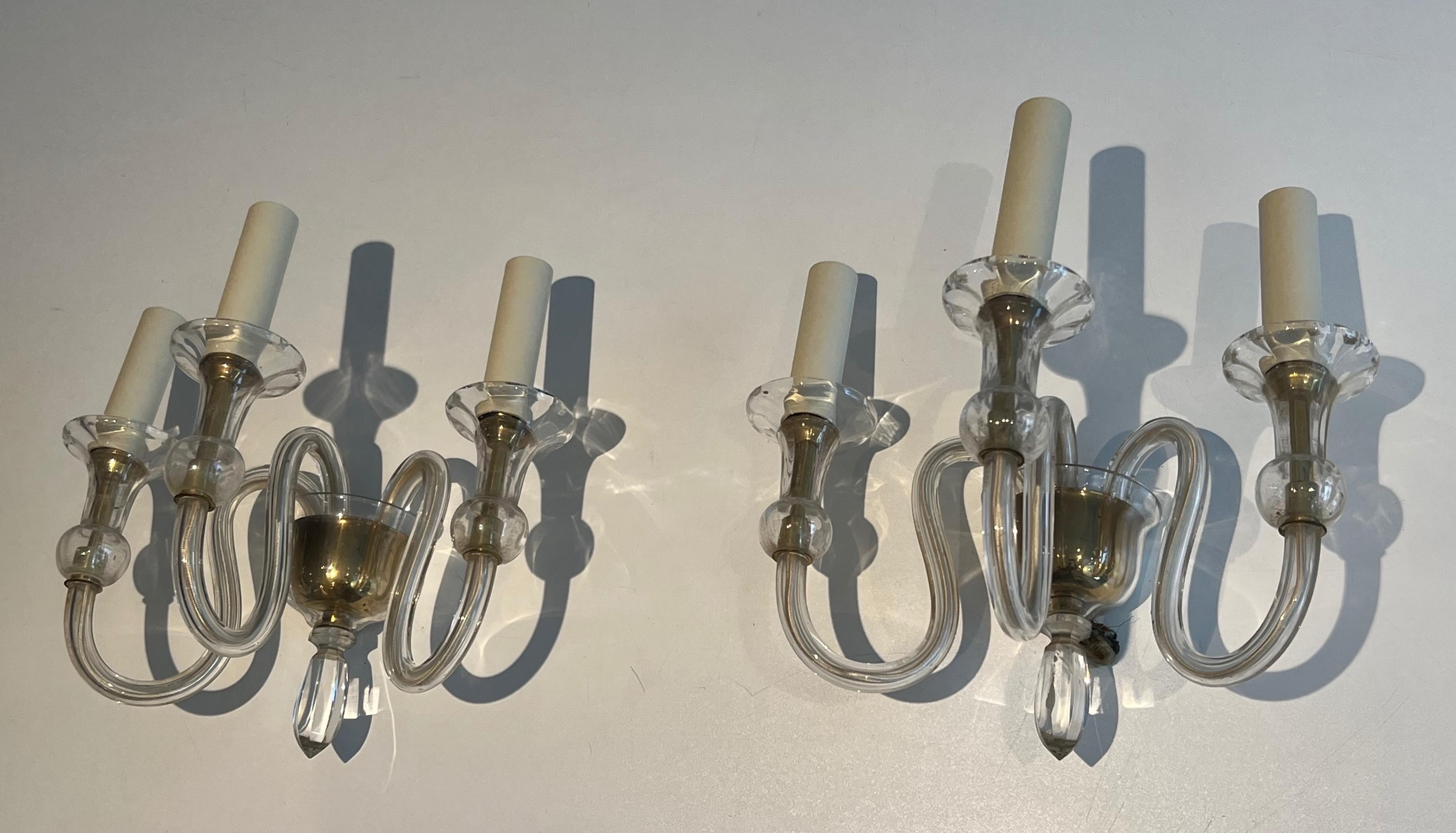 French Pair of Dolphin Wall Sconces by Maison Jansen For Sale