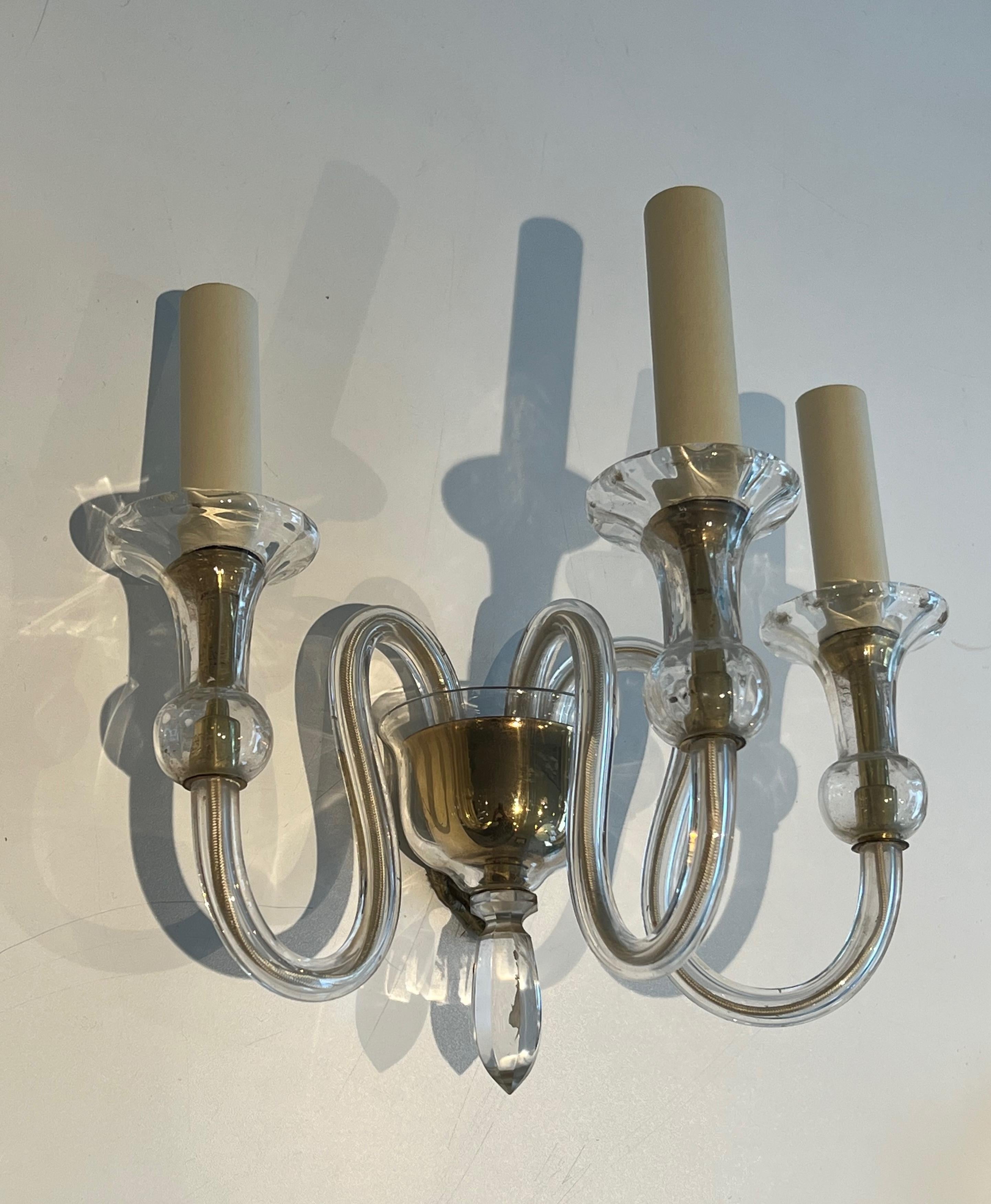 Pair of Dolphin Wall Sconces by Maison Jansen In Good Condition For Sale In Marcq-en-Barœul, Hauts-de-France