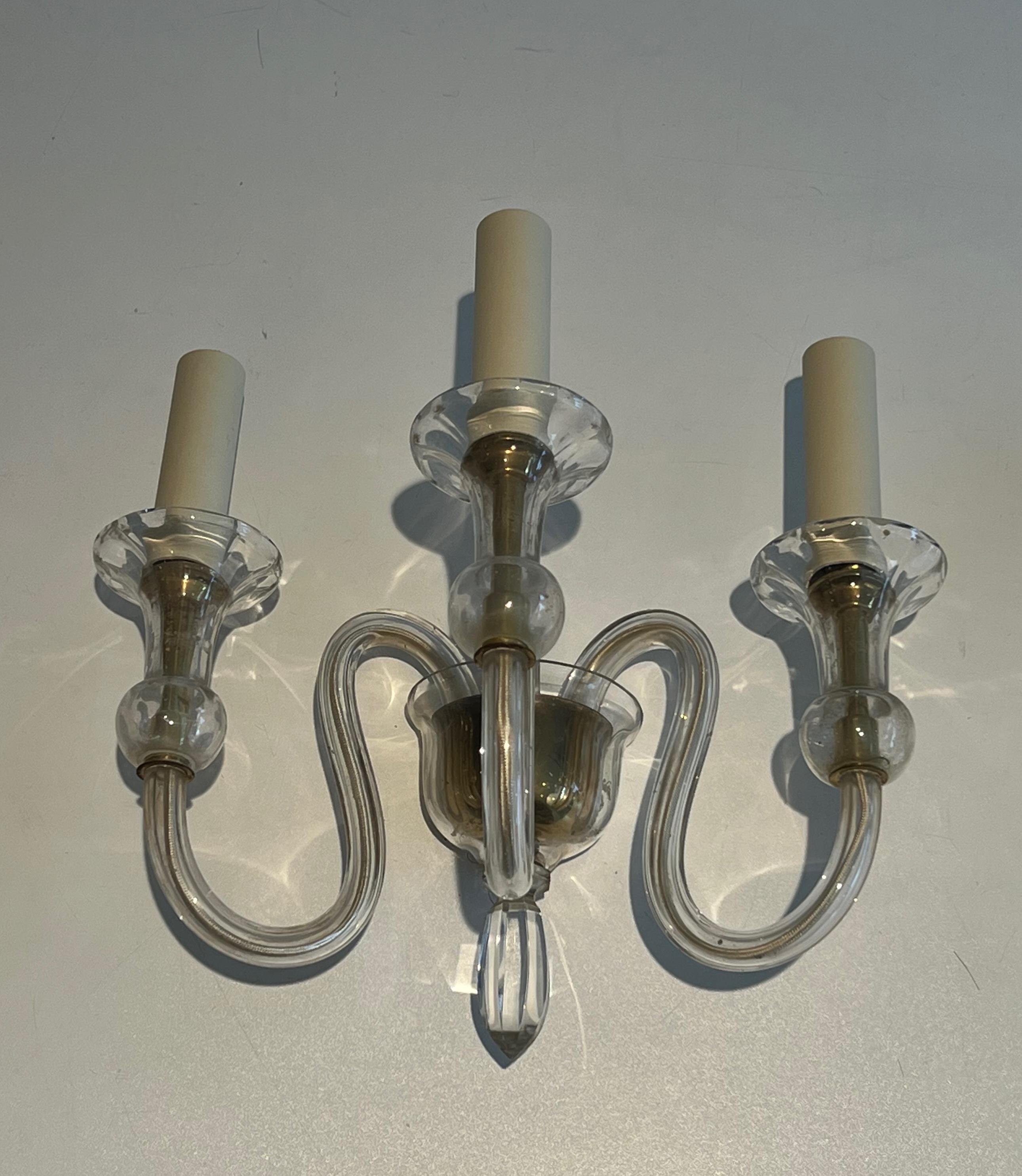 Mid-20th Century Pair of Dolphin Wall Sconces by Maison Jansen For Sale