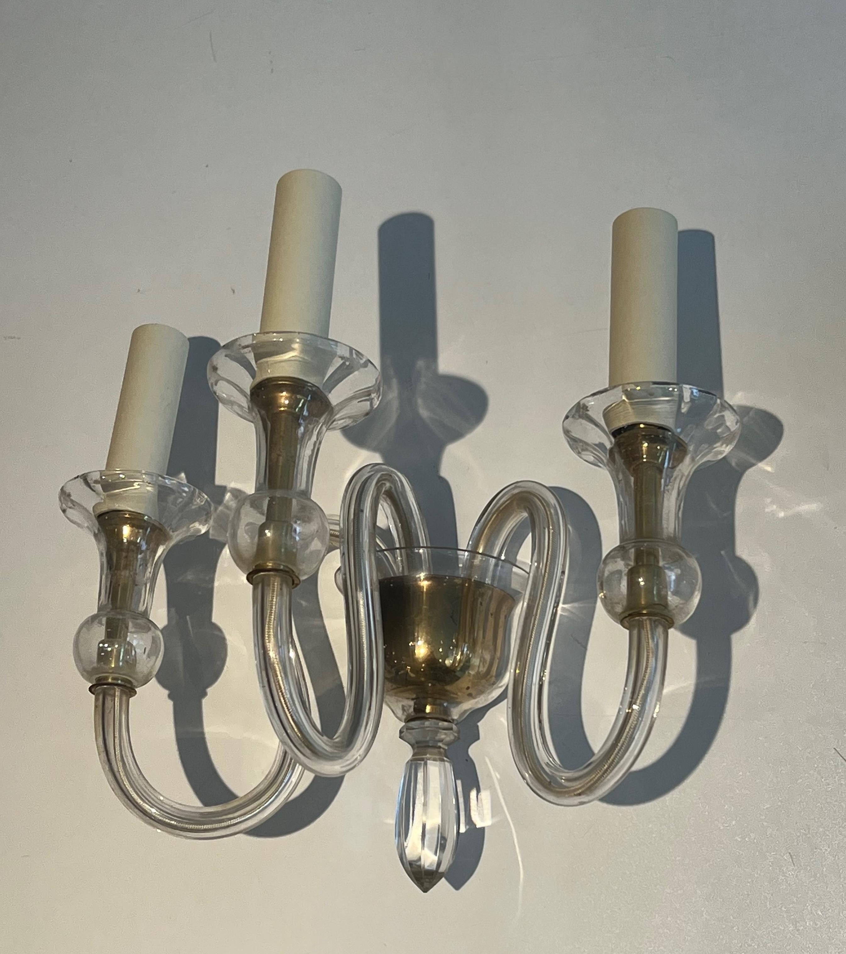 Bronze Pair of Dolphin Wall Sconces by Maison Jansen For Sale