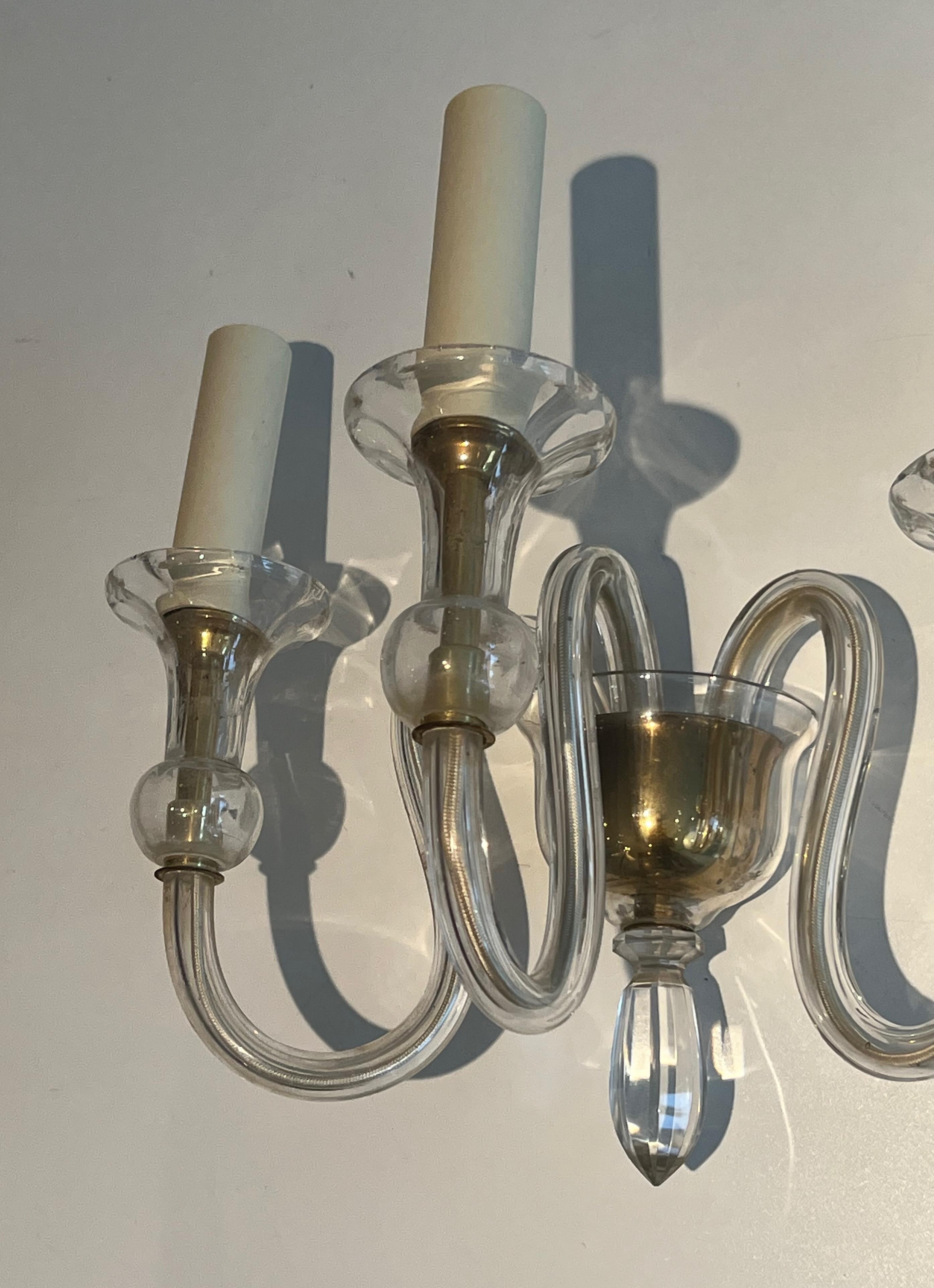 Pair of Dolphin Wall Sconces by Maison Jansen For Sale 1