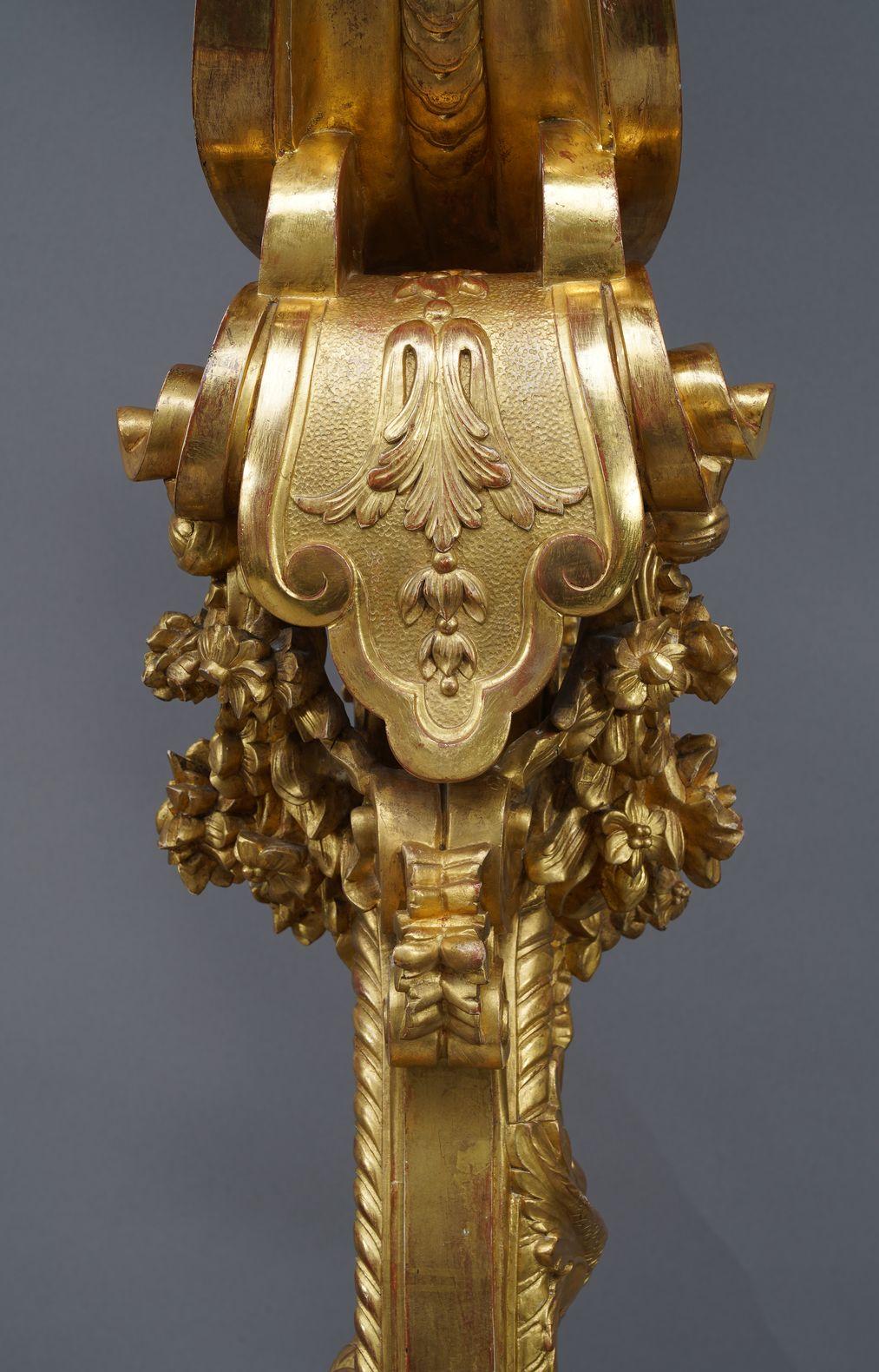 Metà XIX secolo Pair of « Dolphins » Torcheres Holders, France, Circa 1860 in vendita