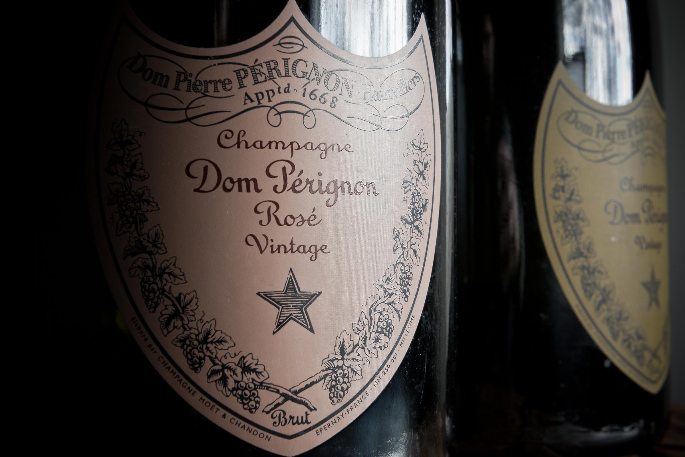 French Pair of Dom Perignon Dummy Bottles For Sale