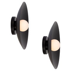 Pair of Dome Sconces by Research.Lighting, Black, Made to Order
