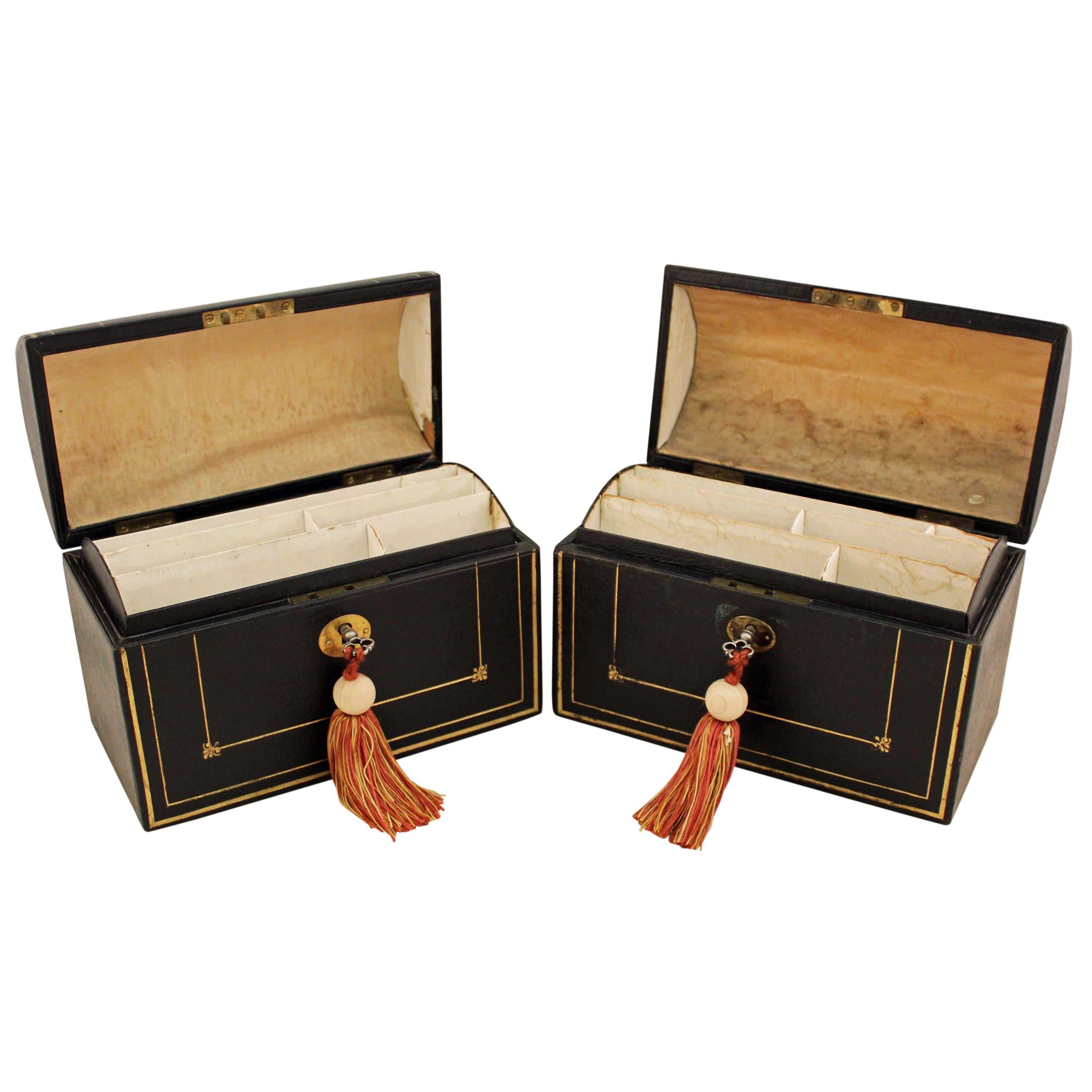 Victorian Pair of Dome Top Stationery Boxes For Sale