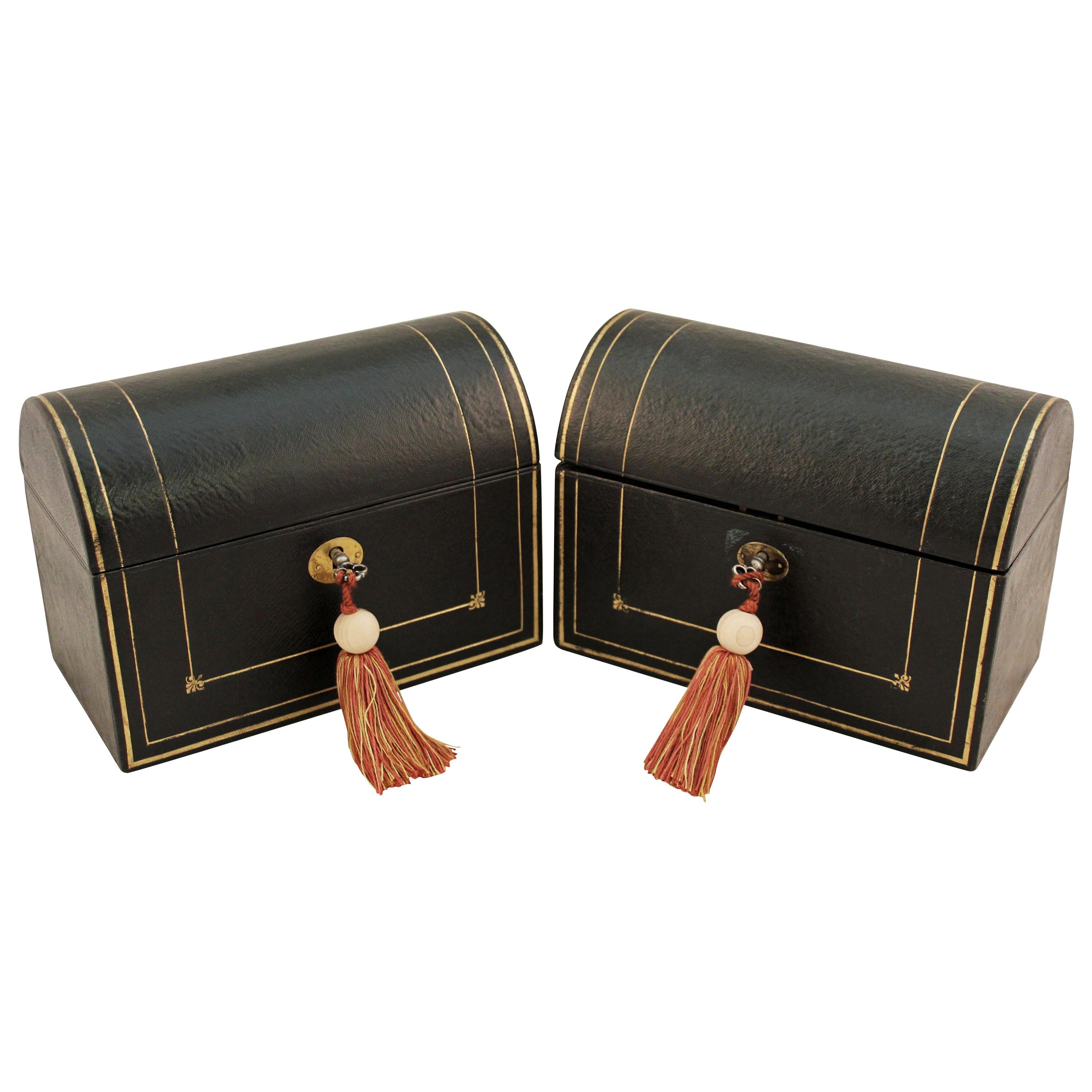Pair of Dome Top Stationery Boxes For Sale
