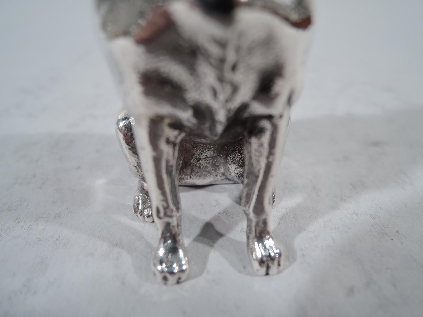 Late 19th Century Pair of Dominick & Haff Sterling Silver Salt and Pepper Pug Dog Shakers