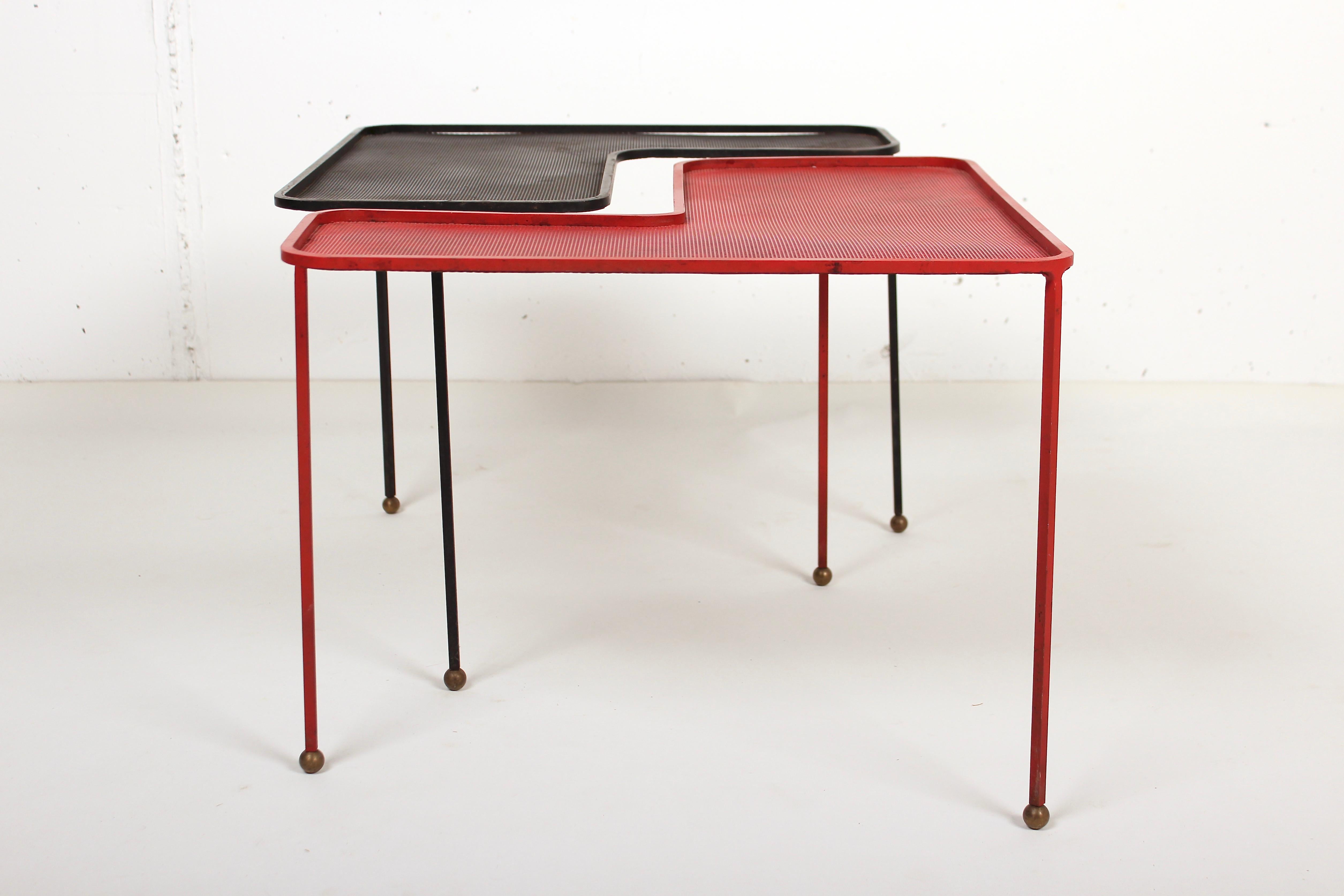 Mid-Century Modern Pair of Domino Tables by Mathieu Matégot, 1953 For Sale