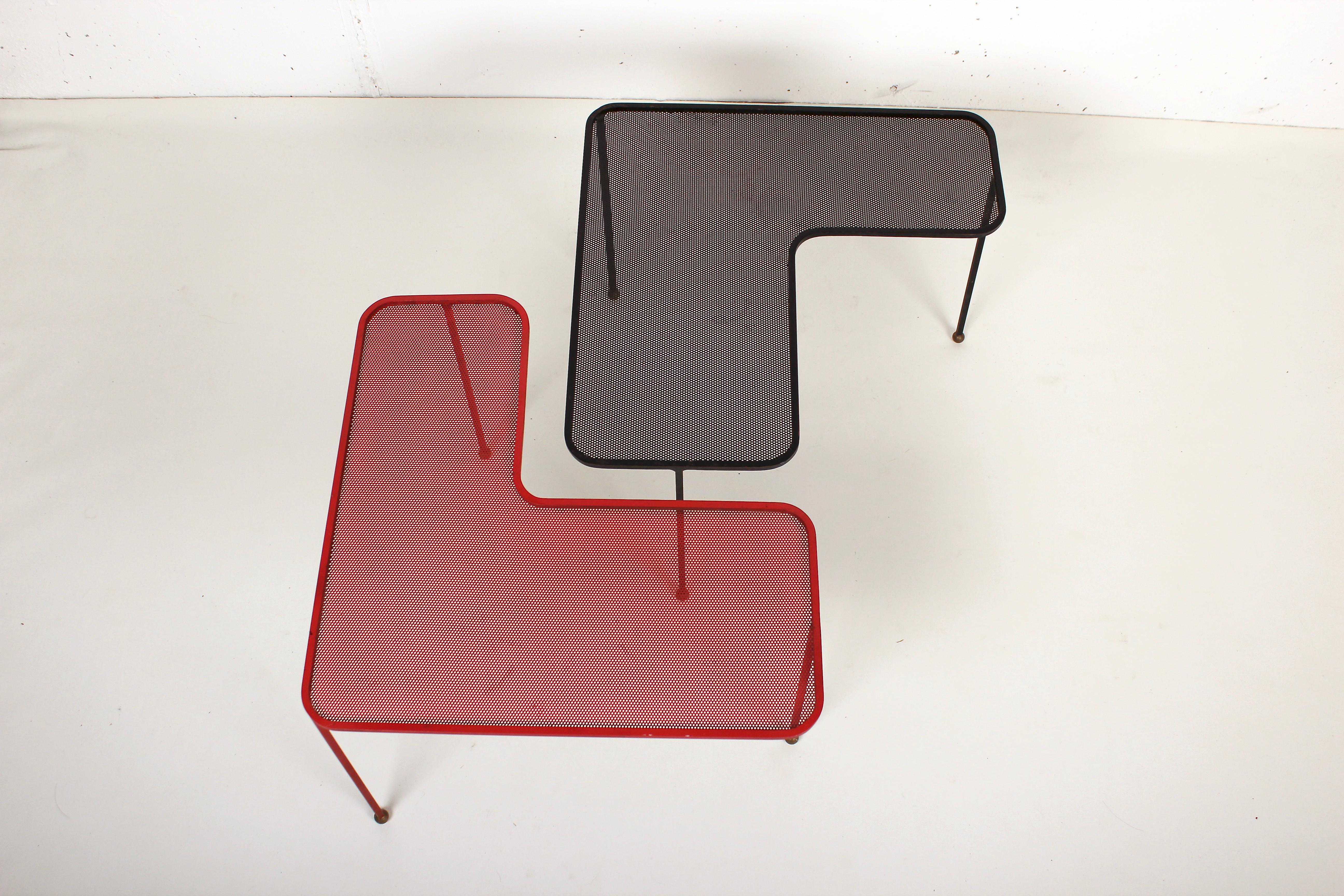 French Pair of Domino Tables by Mathieu Matégot, 1953 For Sale