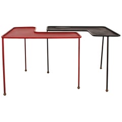 Pair of Domino Tables by Mathieu Matégot, 1953
