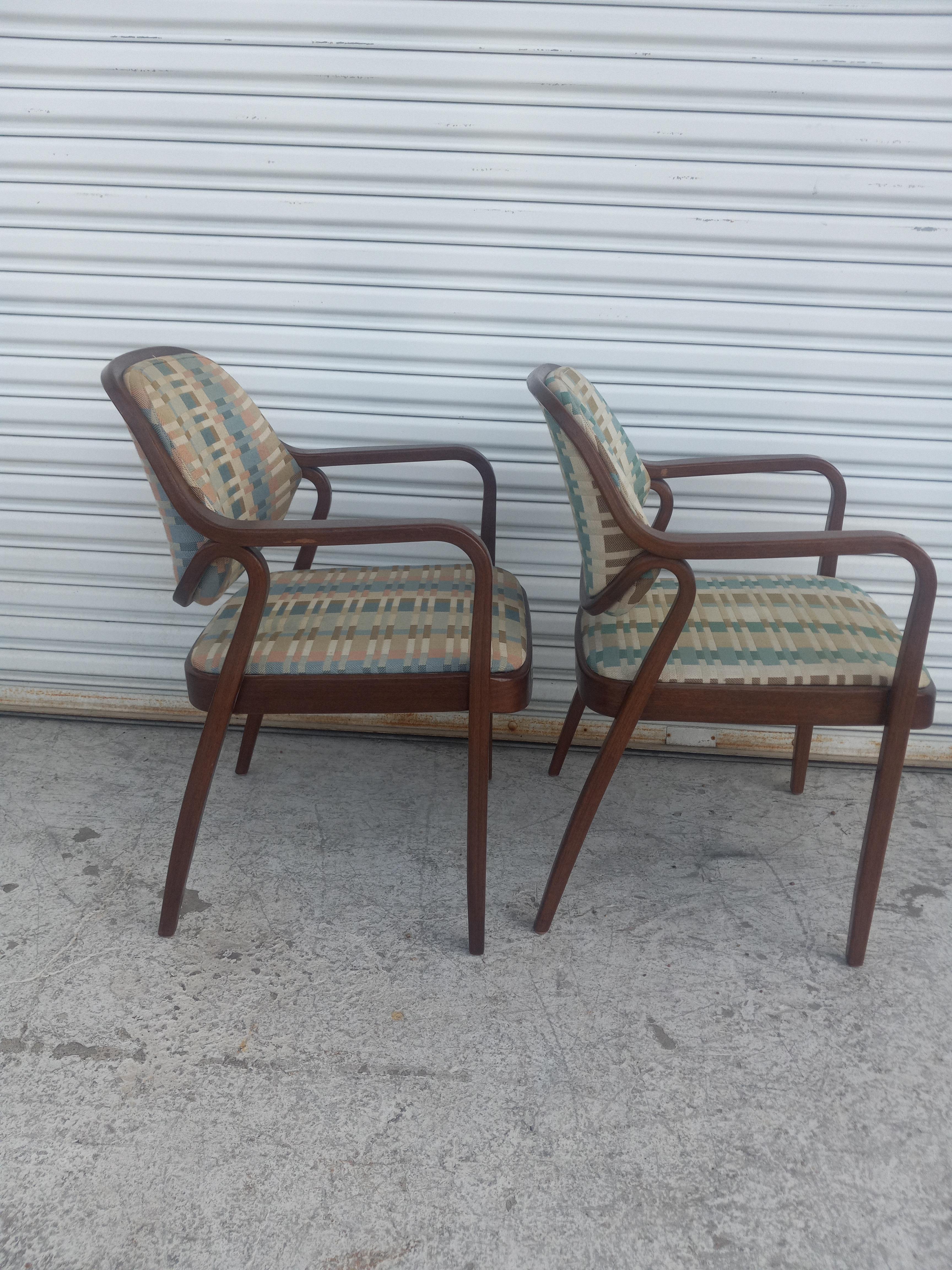 American Pair of Don Petit for Knoll International Bentwood Armchairs For Sale