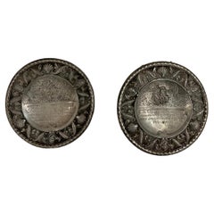Antique Pair of Don Quixote Pewter Plates