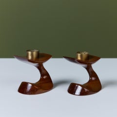 Mid-Century Modern Cocobolo Candle Holders by Don S. Shoemaker, Mexico