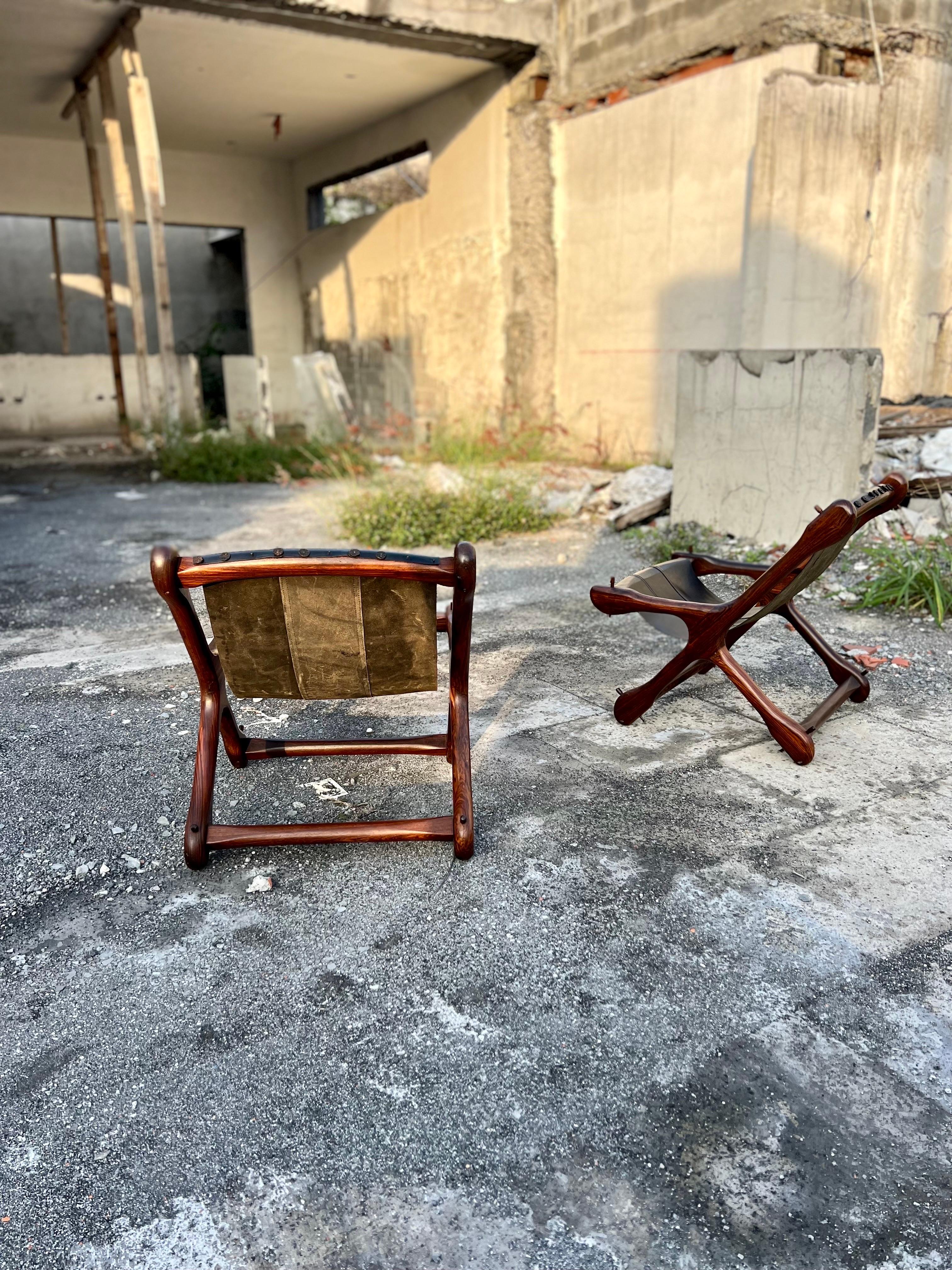 Pair of Don S. Shoemaker Sling Sloucher Chairs In Good Condition In San Pedro Garza Garcia, Nuevo Leon
