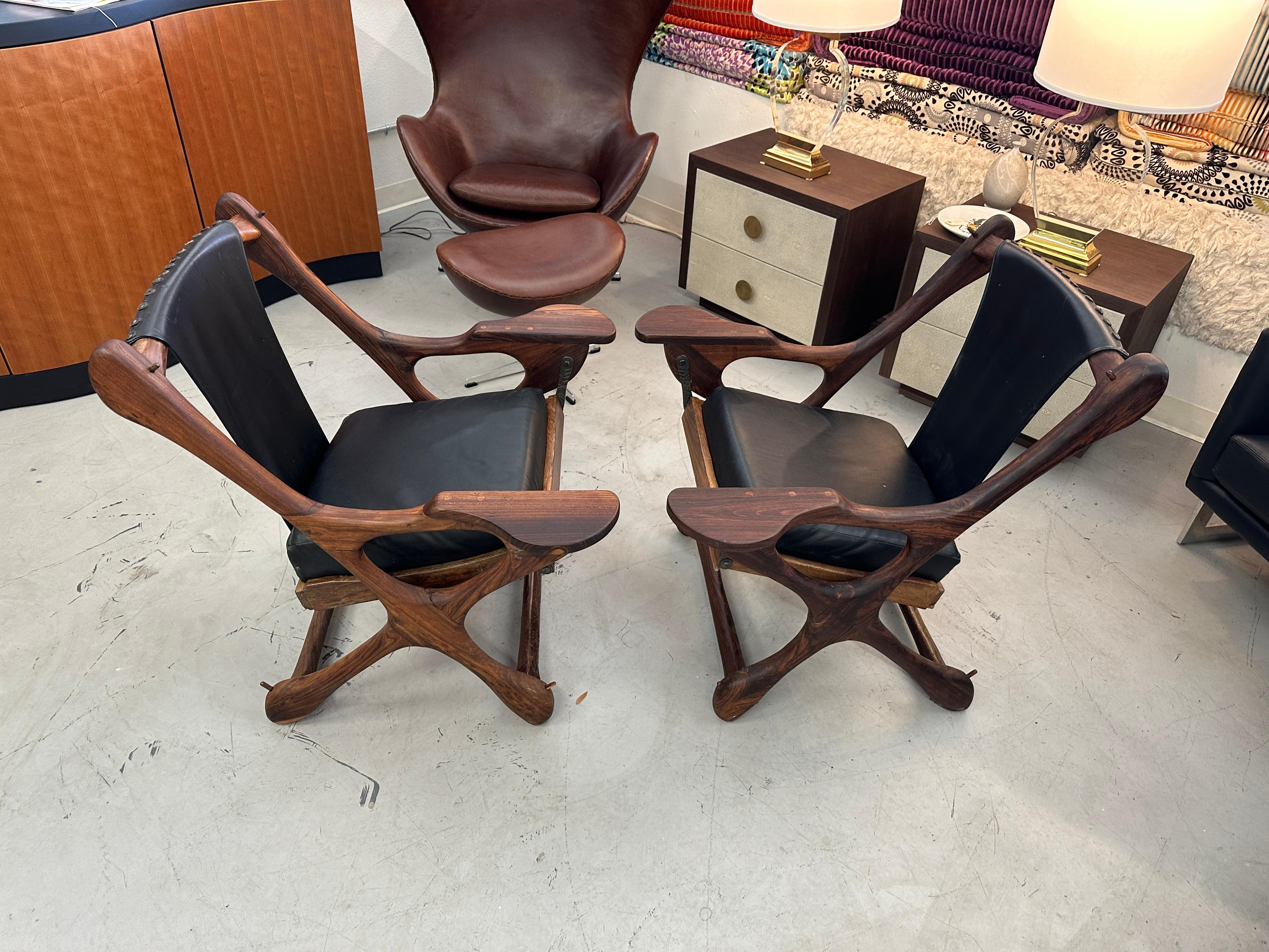 Mexican Pair of Don Shoemaker for Senal Sling Chairs For Sale