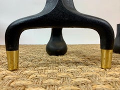 Pareja de morillos de hierro y latón Donald Deskey