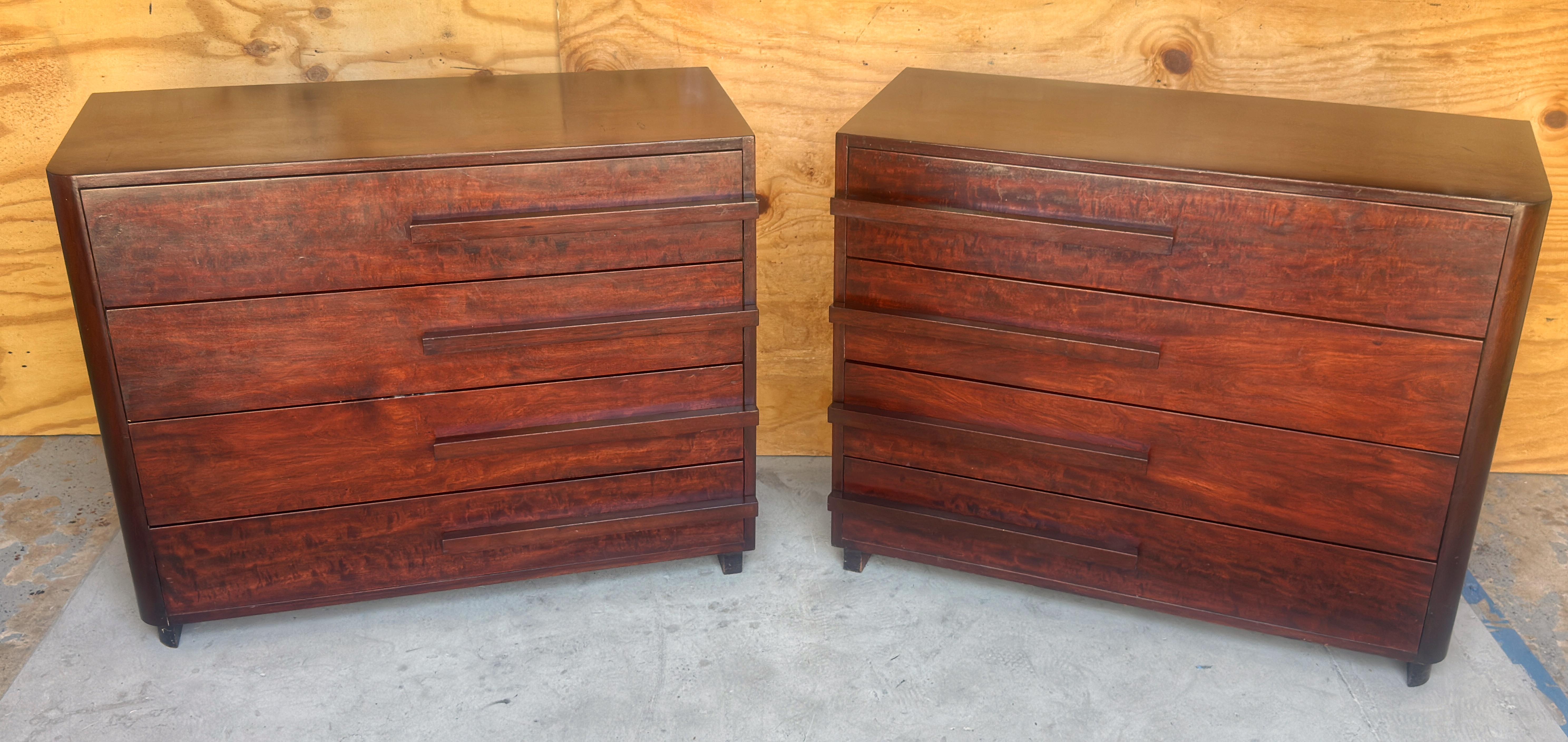 American Pair of Donald Deskey Streamlined Art Deco Chests, USA, Circa 1930s For Sale