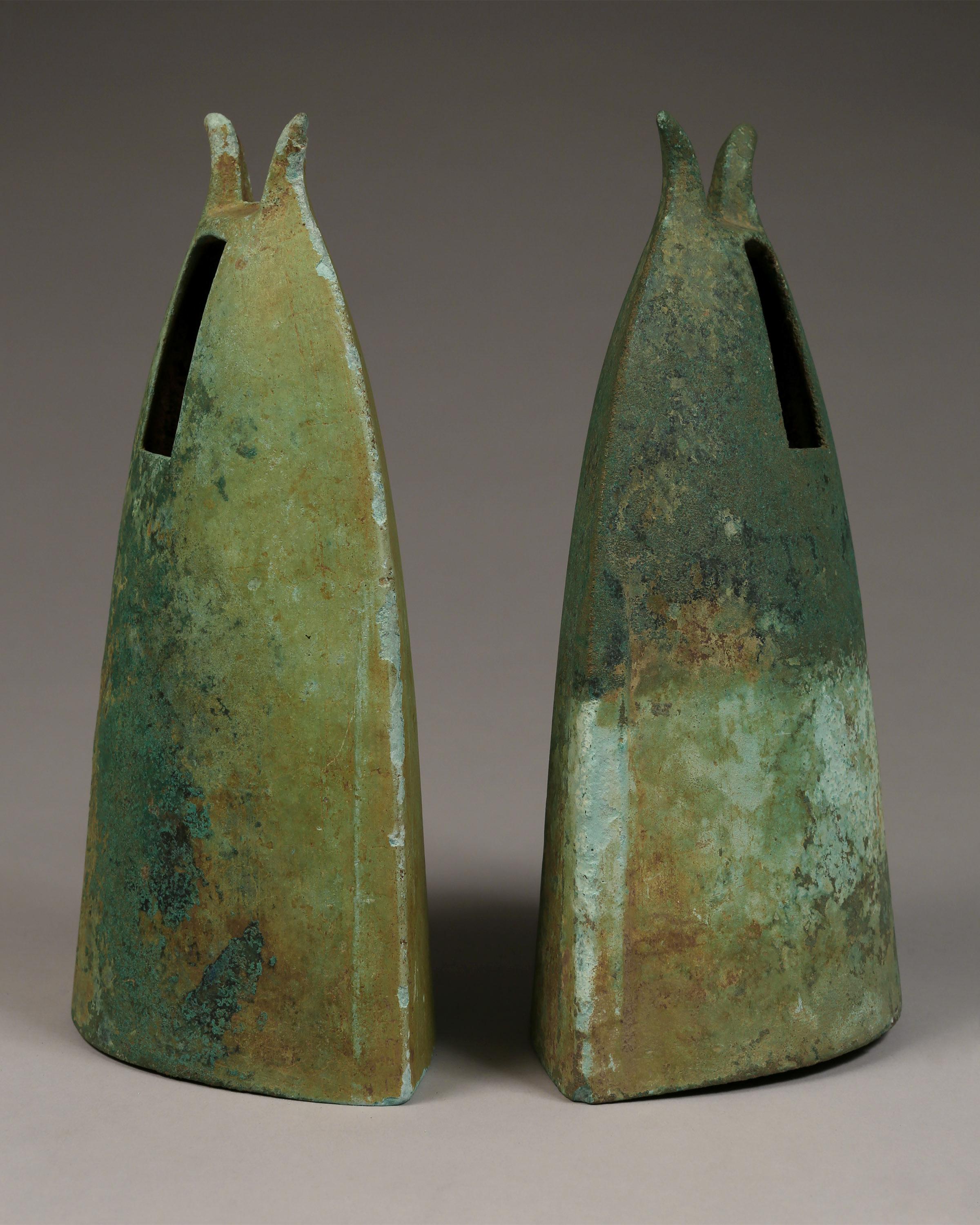 Vietnamese Pair of Bronze Age Bells, Vietnam, Dong Son Culture (circa 1000-200 AD)