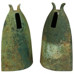 Antique Pair of Bronze Age Bells, Vietnam, Dong Son Culture (circa 1000-200 AD)