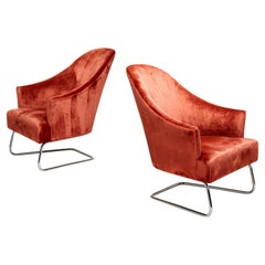 Pair Cantilevered Lounge Chairs by Joseph D'Urso