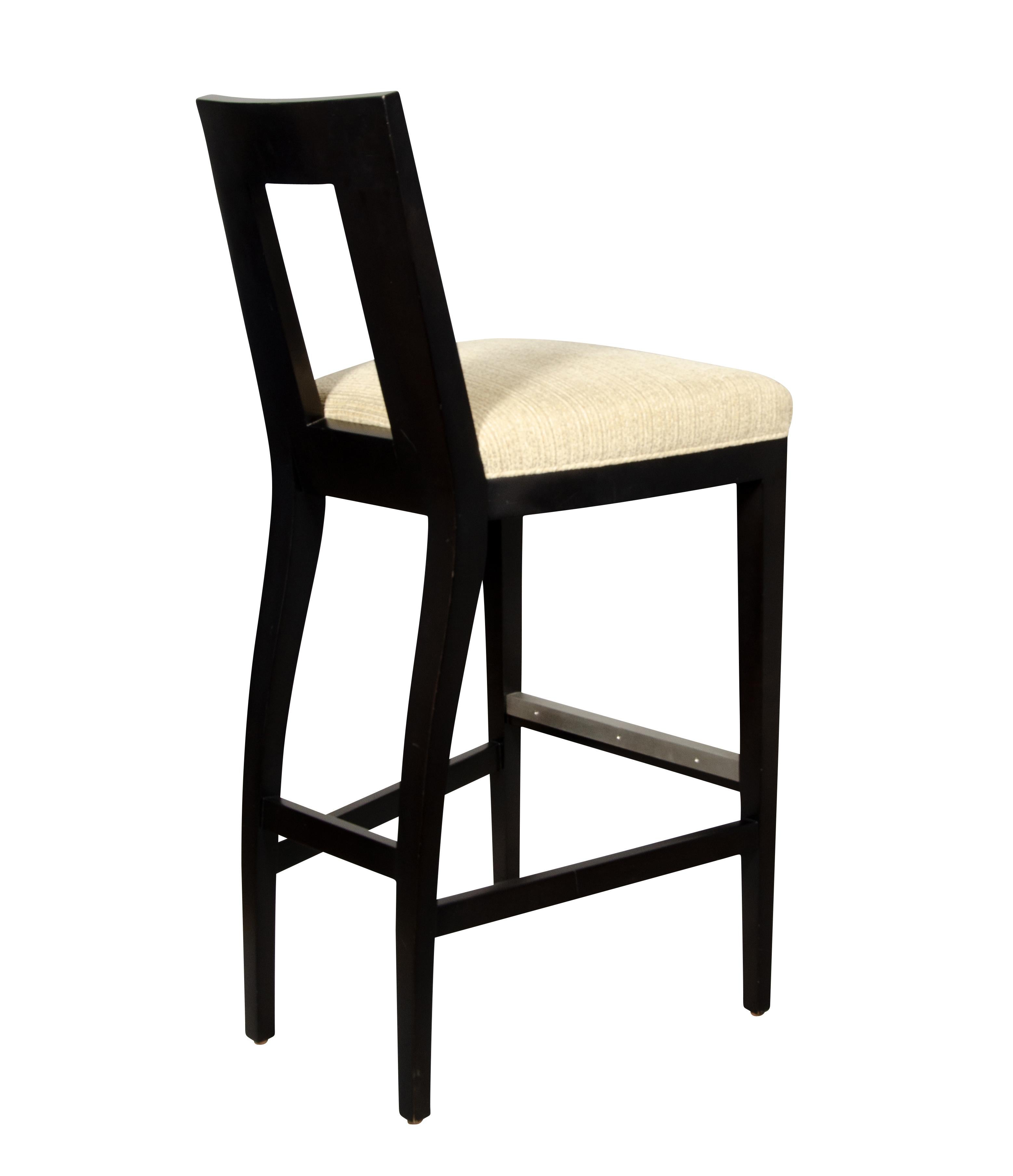 Pair of Donghia Ebonized Bar Chairs For Sale 2