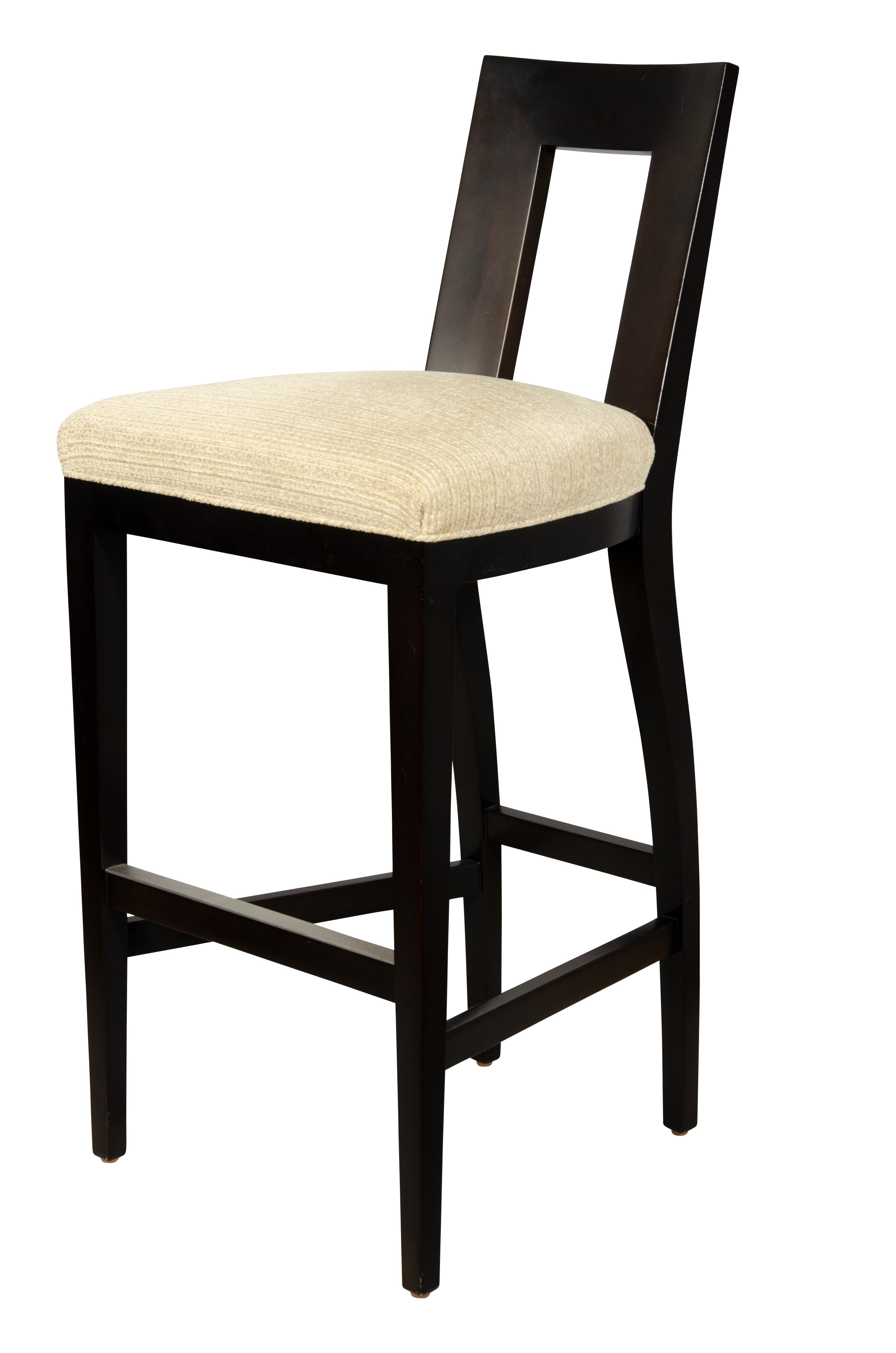 Pair of Donghia Ebonized Bar Chairs For Sale 8