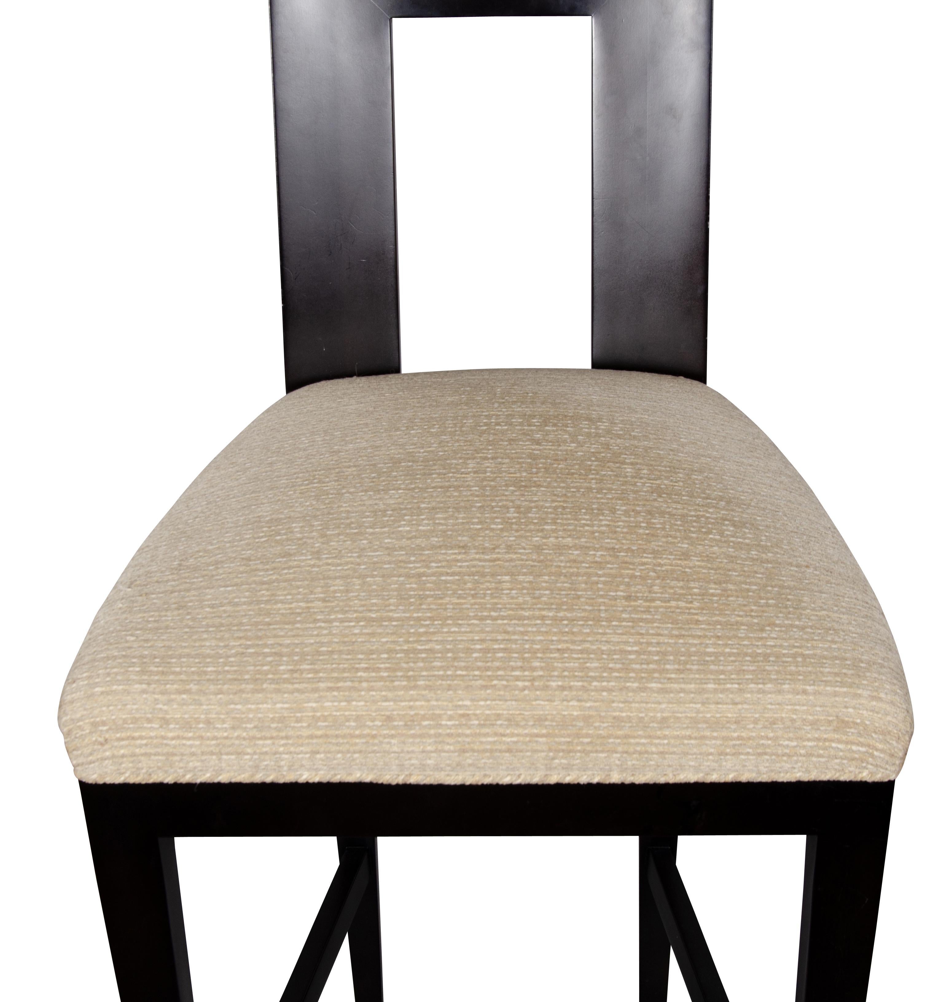 Paire de chaises de bar Donghia ébénisées Bon état - En vente à Essex, MA