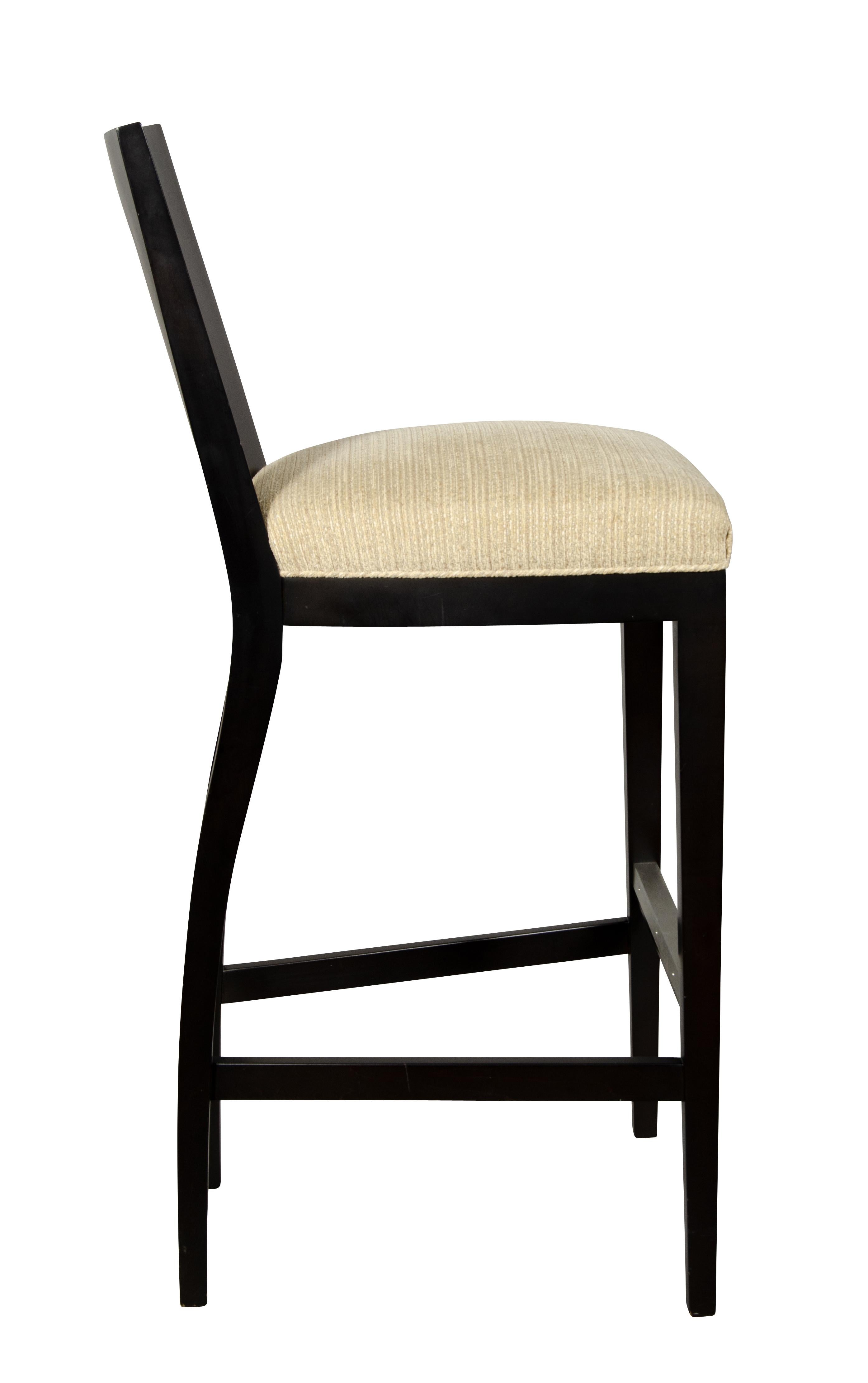 Wood Pair of Donghia Ebonized Bar Chairs For Sale