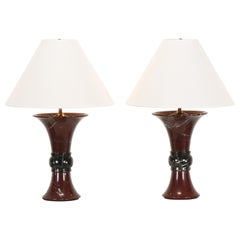 Pair of Donghia Marble Lamps, 1990s