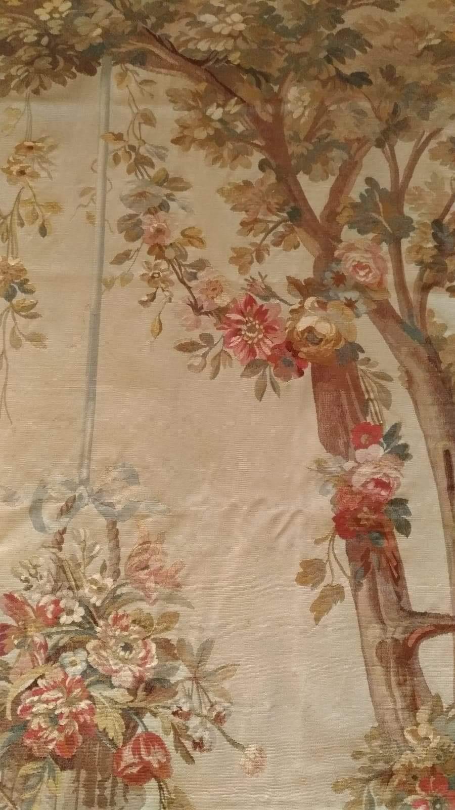 Romantic Pair of Door, 19th Century Aubusson Tapestry