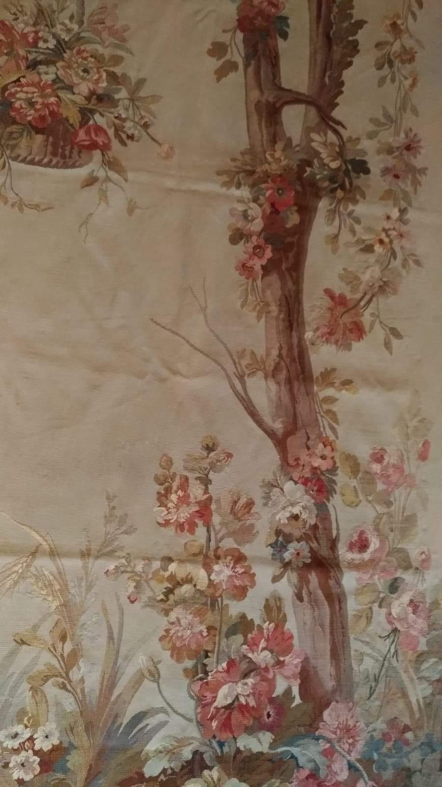 Wool Pair of Door, 19th Century Aubusson Tapestry