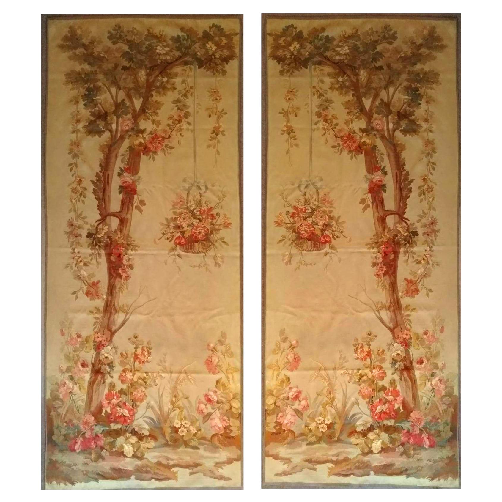 Pair of Door, 19th Century Aubusson Tapestry