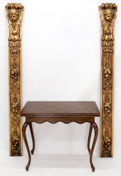 Paar Türrahmen Dekoration Halterungen Säulen Skulpturen Gold Cherubs Motiv