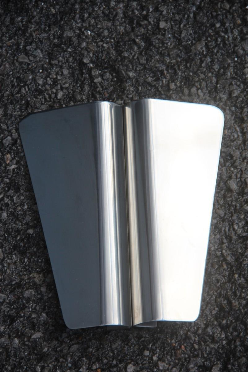 Paar Türklinken aus Stahl Sehr moderne geometrische Form (Mitte des 20. Jahrhunderts)