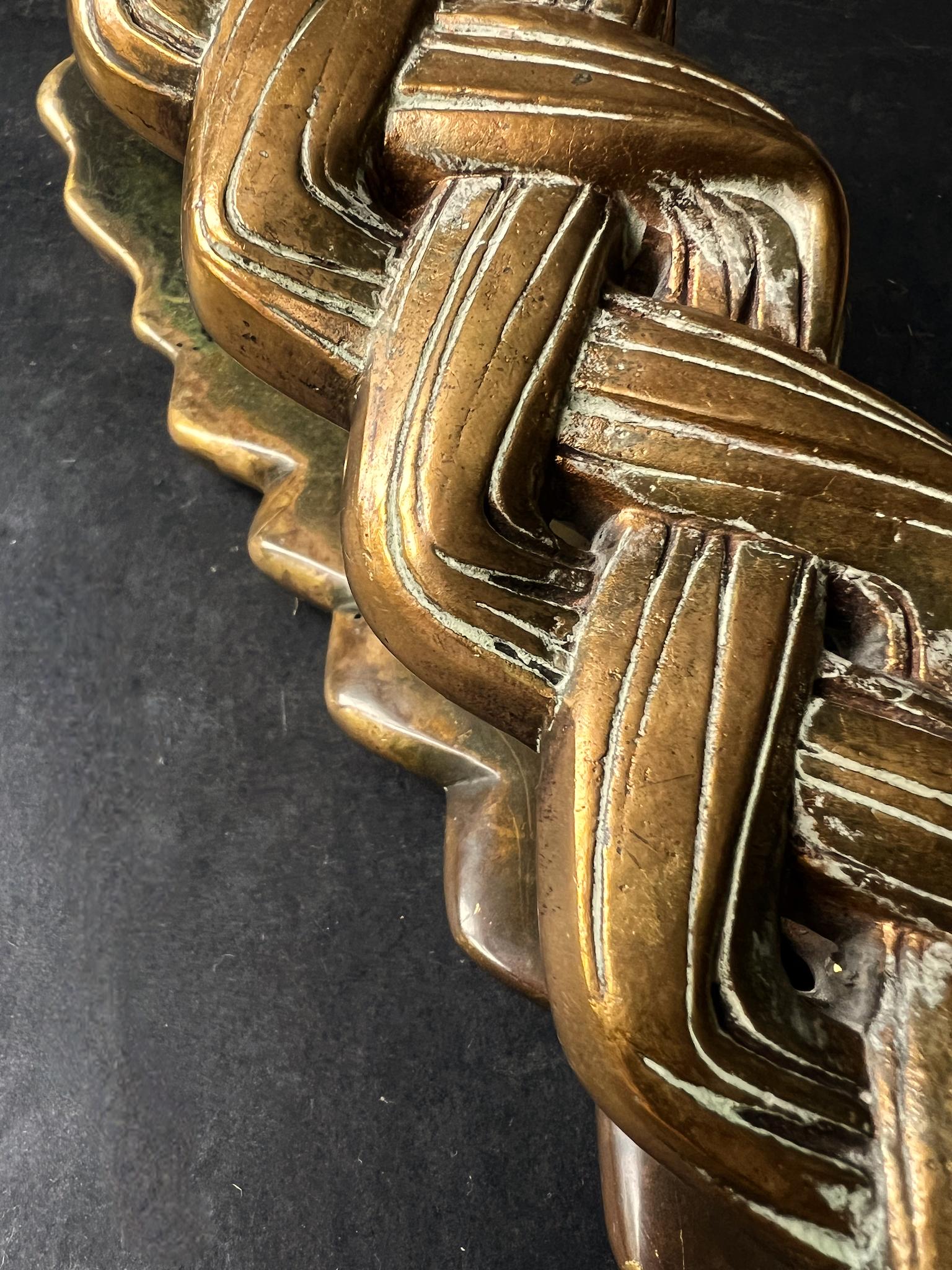Pair of Door Handles in the form of a Woman's Face with Braided Hair In Fair Condition For Sale In London, GB