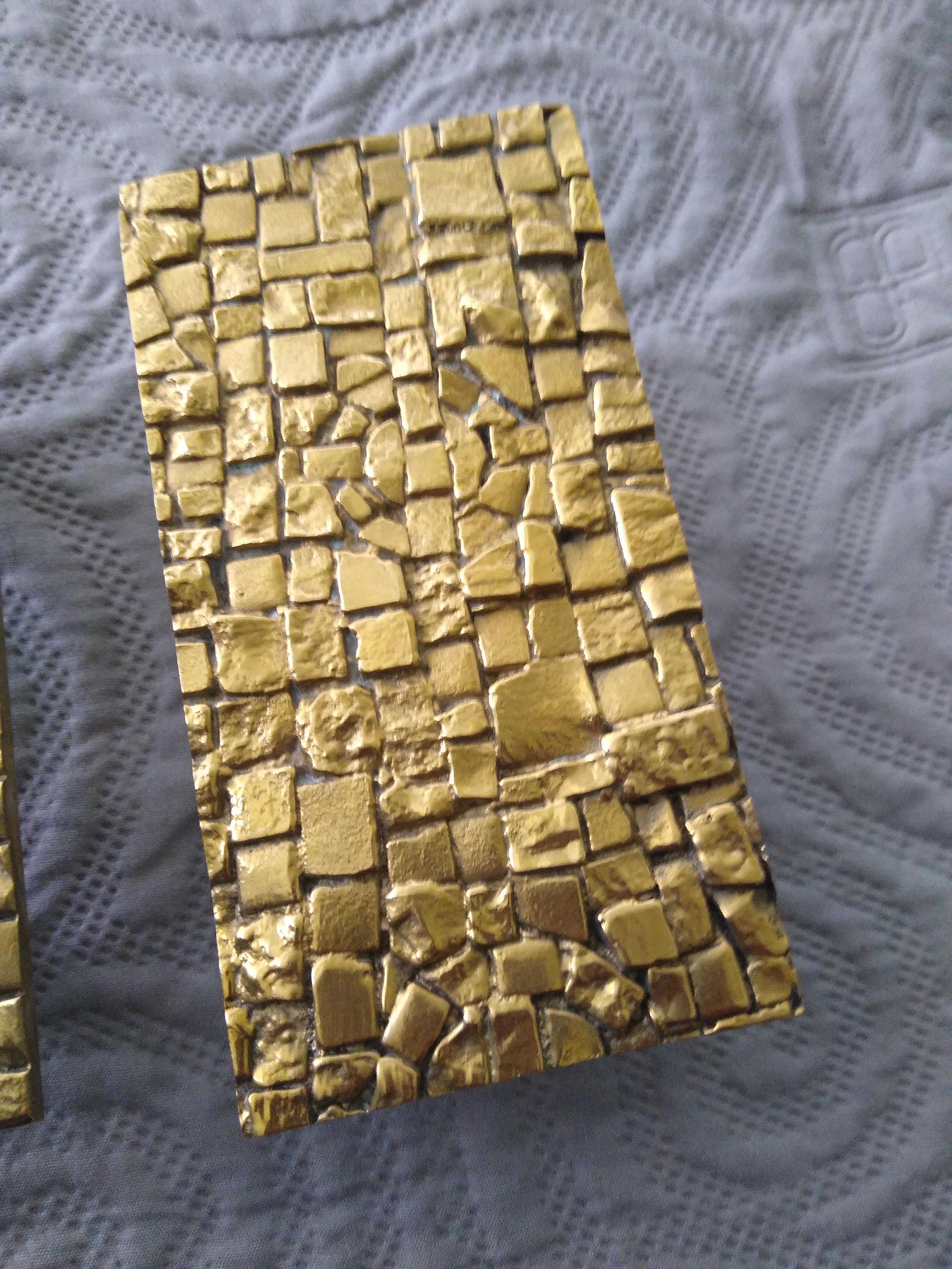 Moulage Paire de poignées de porte en bronze, Italie, années 1970 en vente