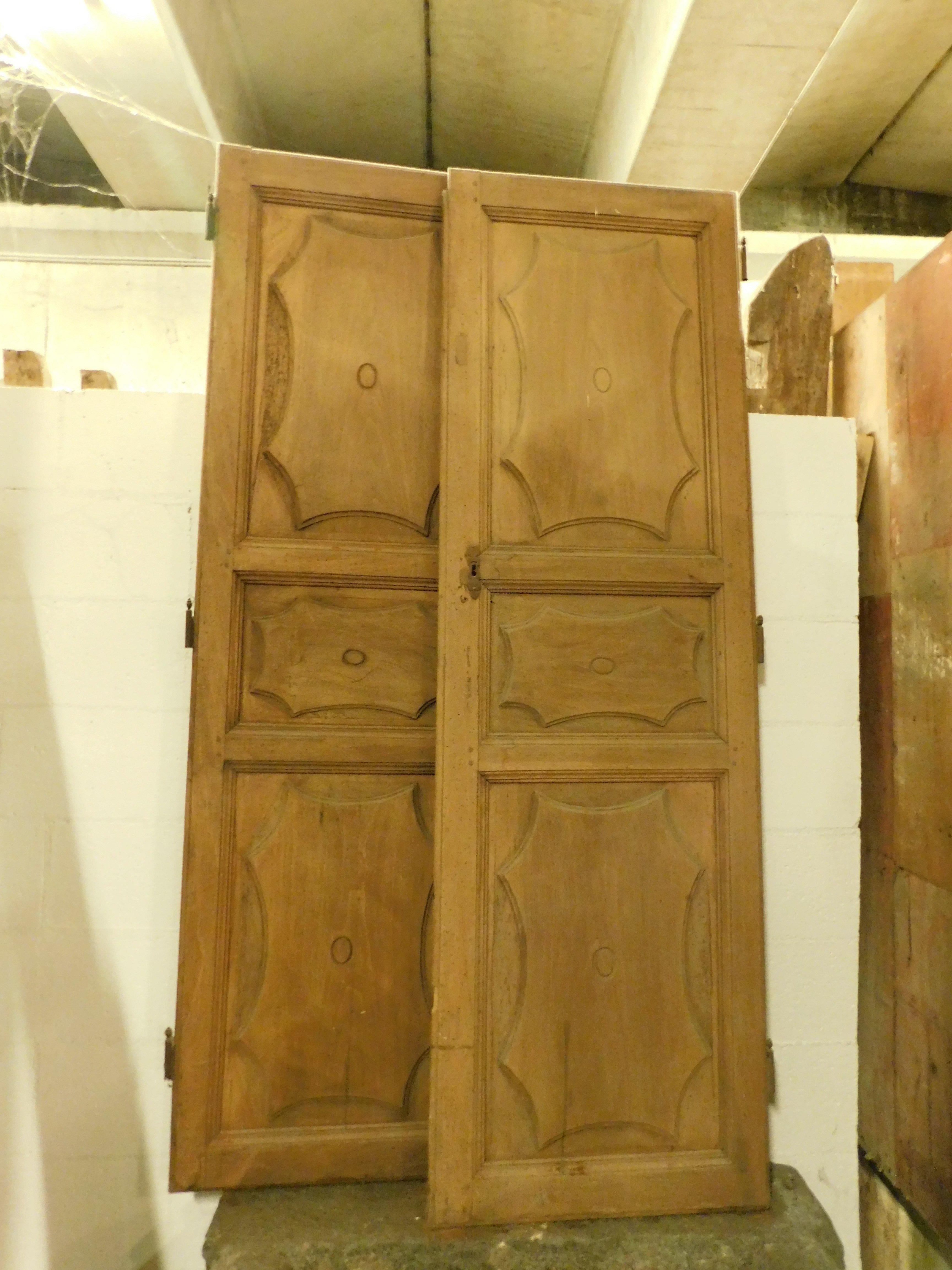 Italian Pair of doors for wall cabinet or small doors, Italy For Sale
