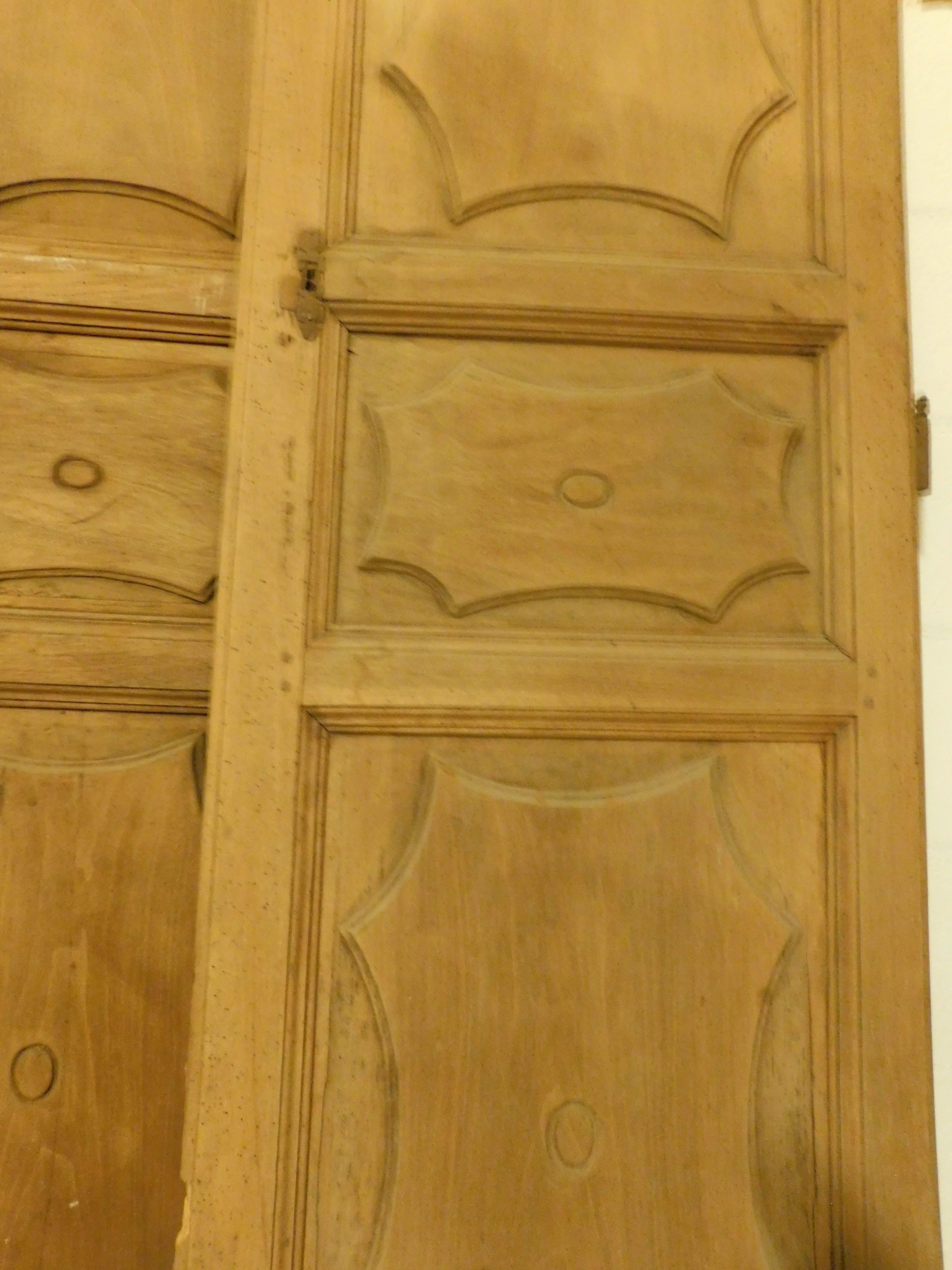 Carved Pair of doors for wall cabinet or small doors, Italy For Sale