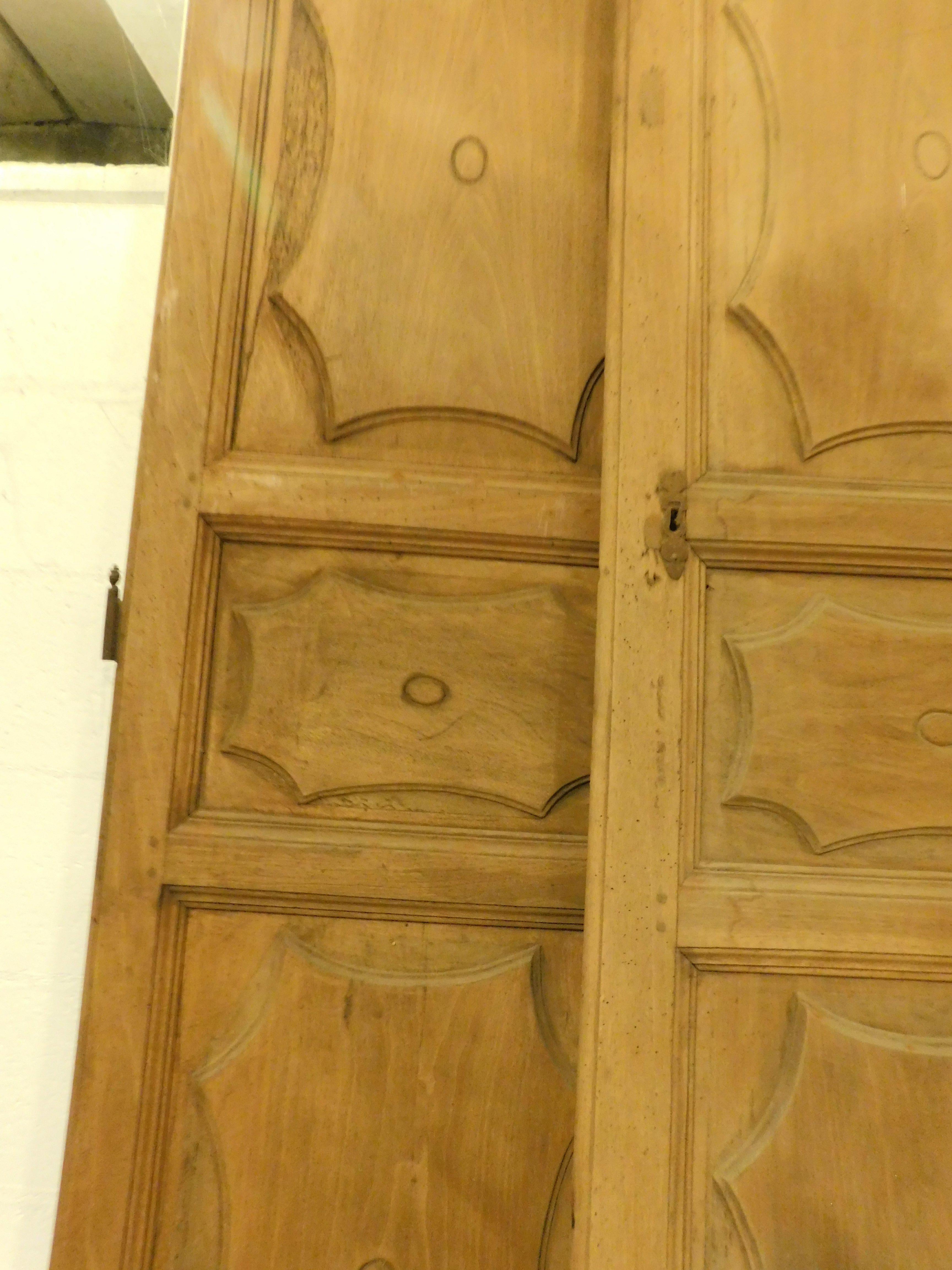 19th Century Pair of doors for wall cabinet or small doors, Italy For Sale