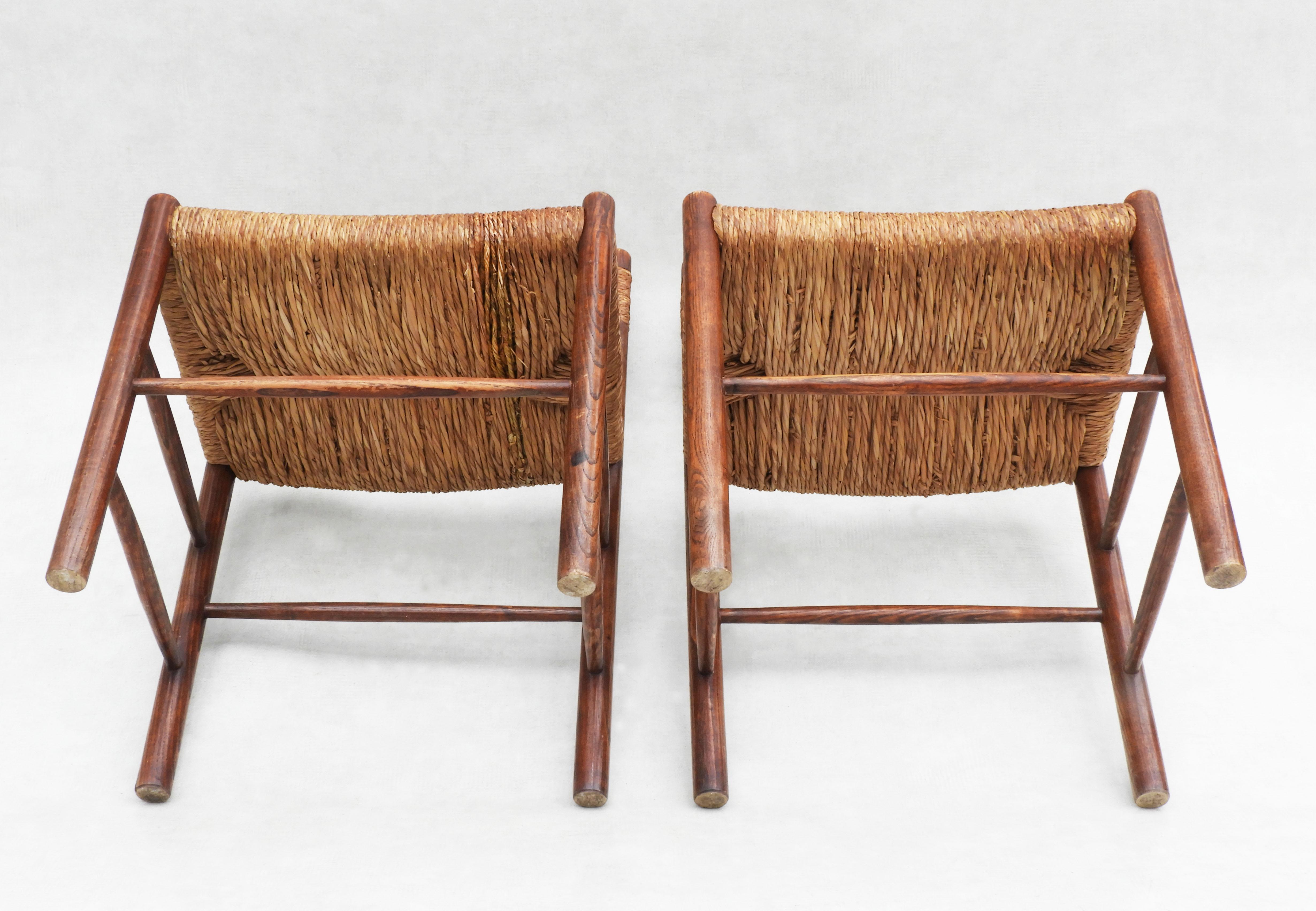 Pair of Dordogne Chairs by Charlotte Perriande for Robert Sentou France, 1960s 5
