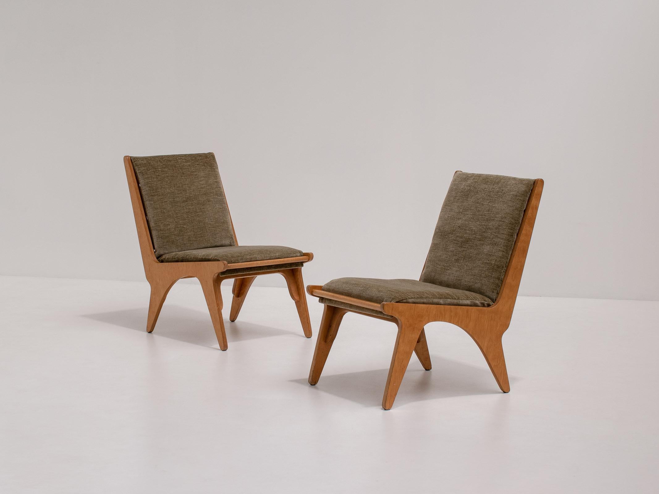 Pair of Dordrecht Chairs by Wim Van Gelderen for Spectrum, the Netherlands 1950s For Sale 4