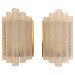 Pair of Doria Glass 1960s Mid Century Wall Lamps