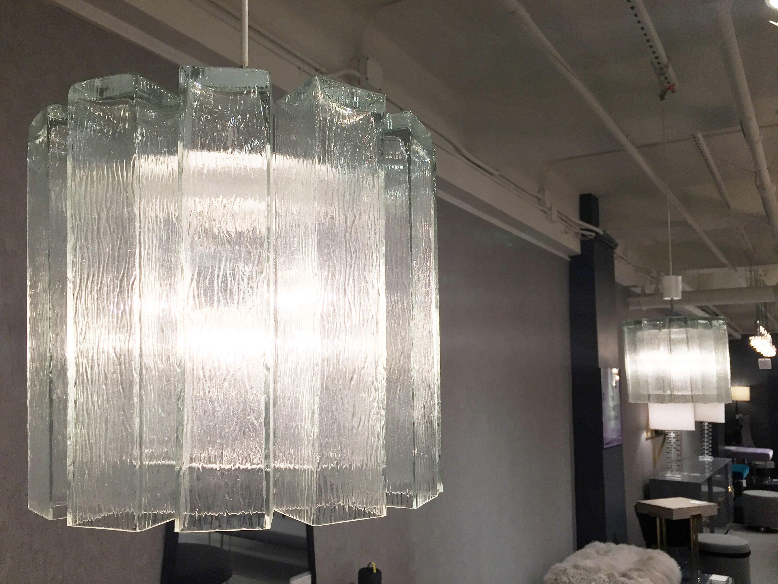 Pair of Doria Ice Glass Chandeliers For Sale 1