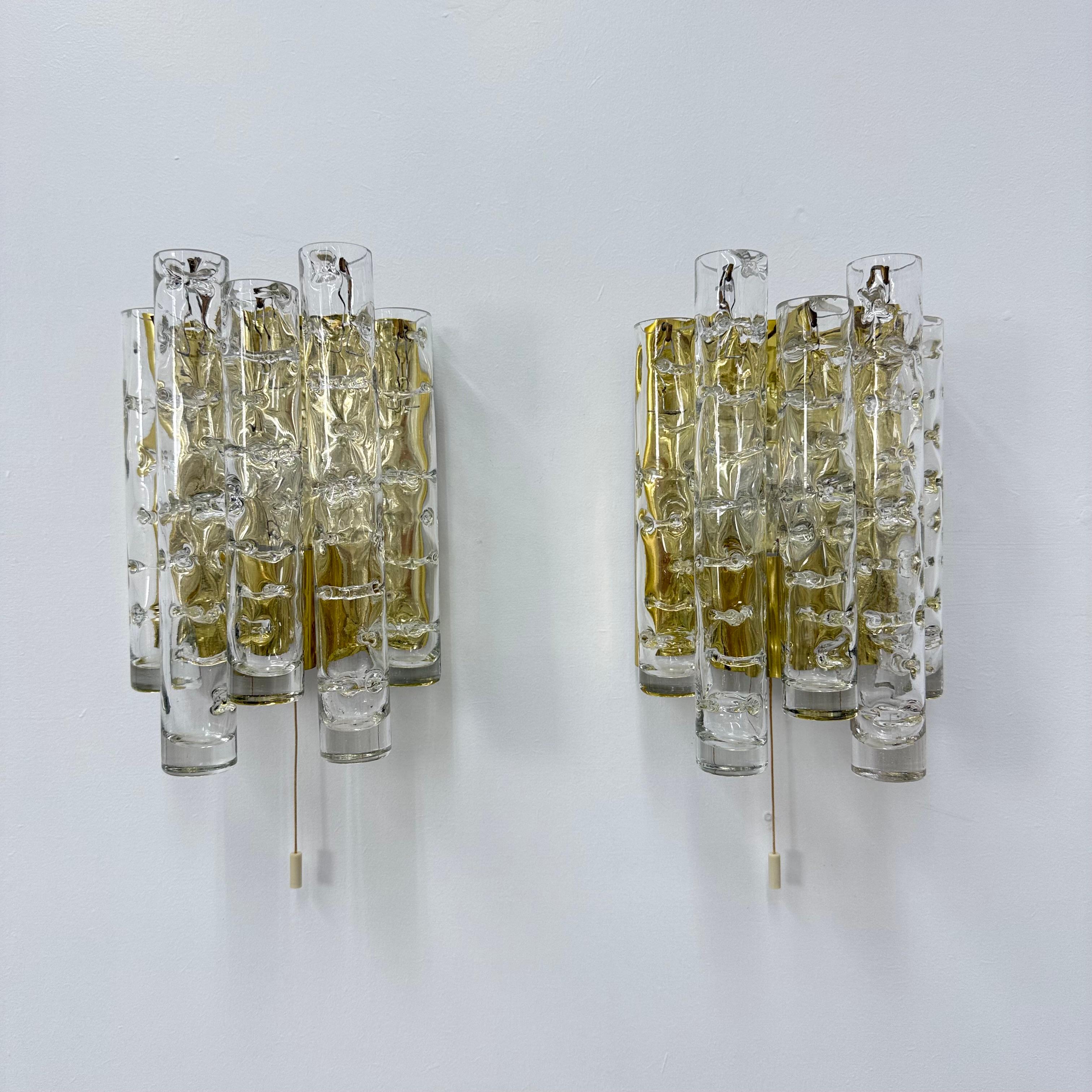 Pareja de apliques Doria Leuchten , años 70 en Bueno estado para la venta en Delft, NL