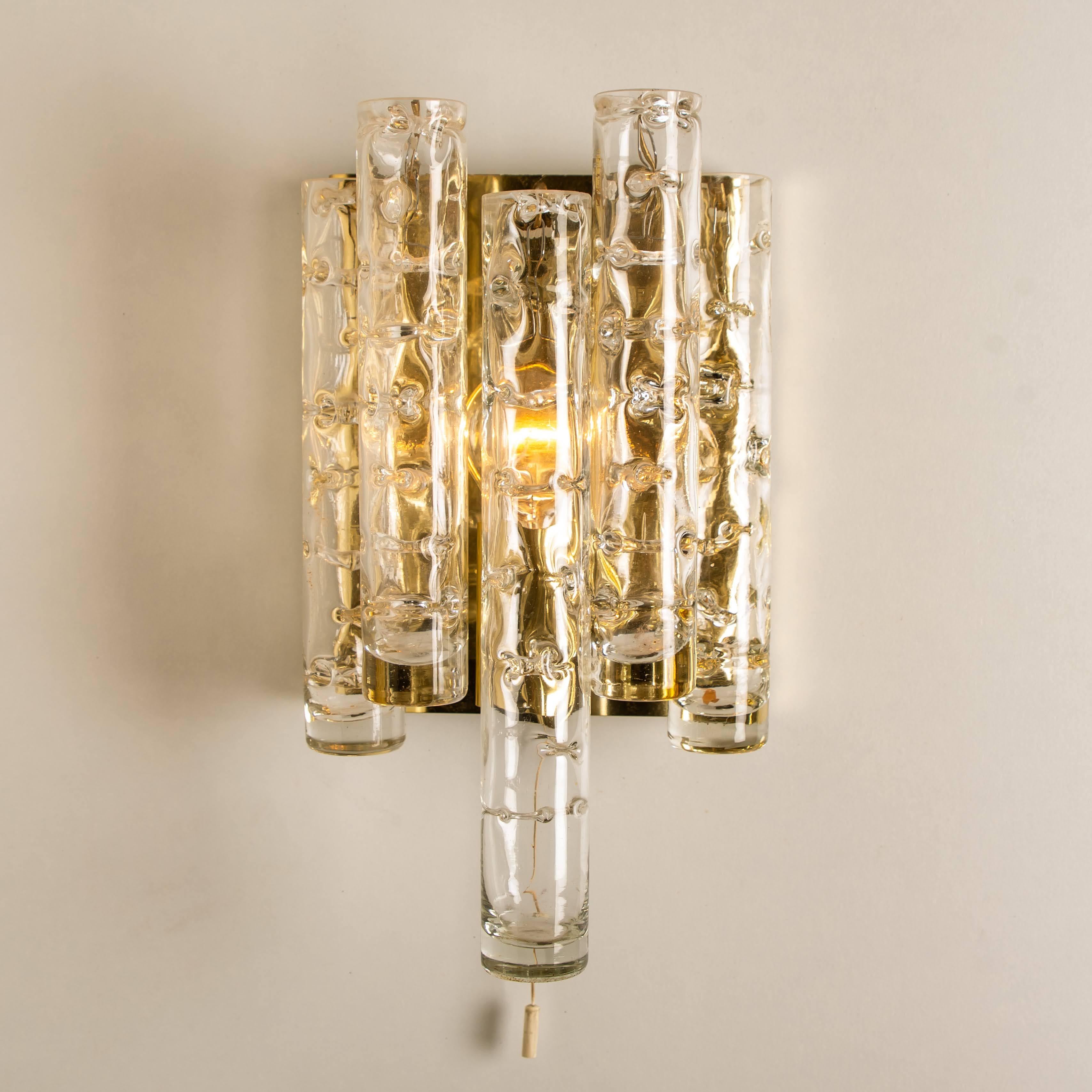 Pair of Doria Wall Lamps in Brass and Glass, 1960s For Sale 4