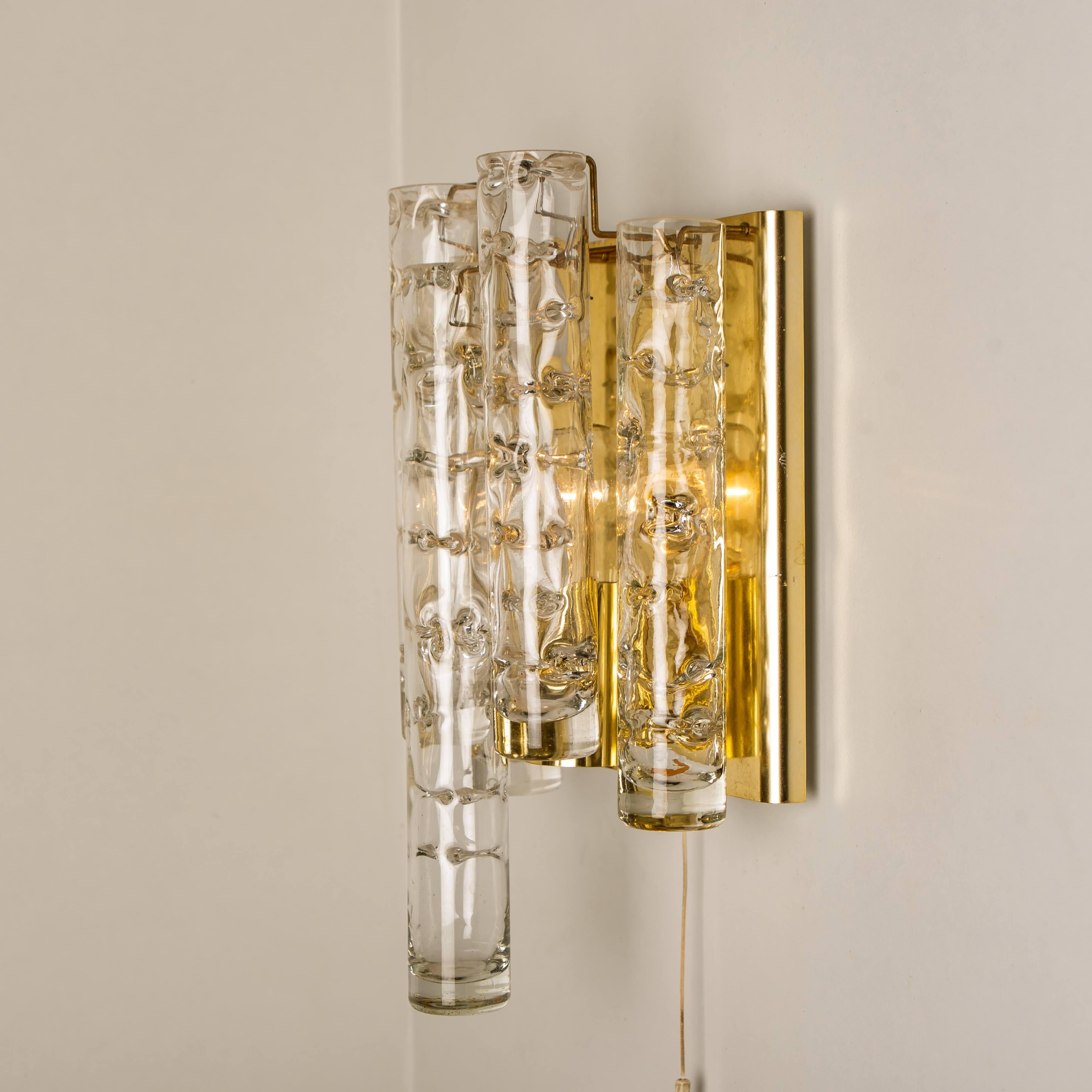 Pair of Doria Wall Lamps in Brass and Glass, 1960s For Sale 6