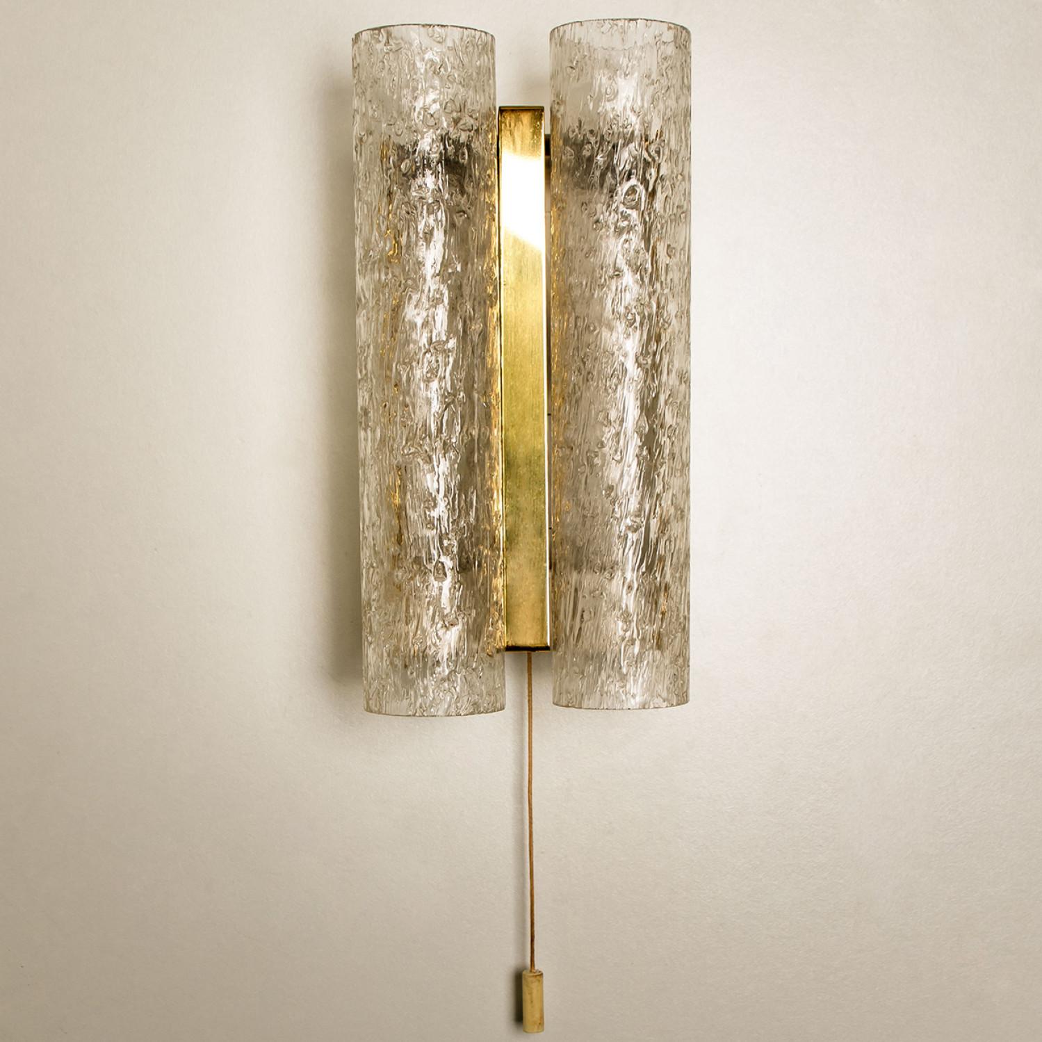 Pair of Doria Wall Lamps in Brass and Glass, 1960s 4
