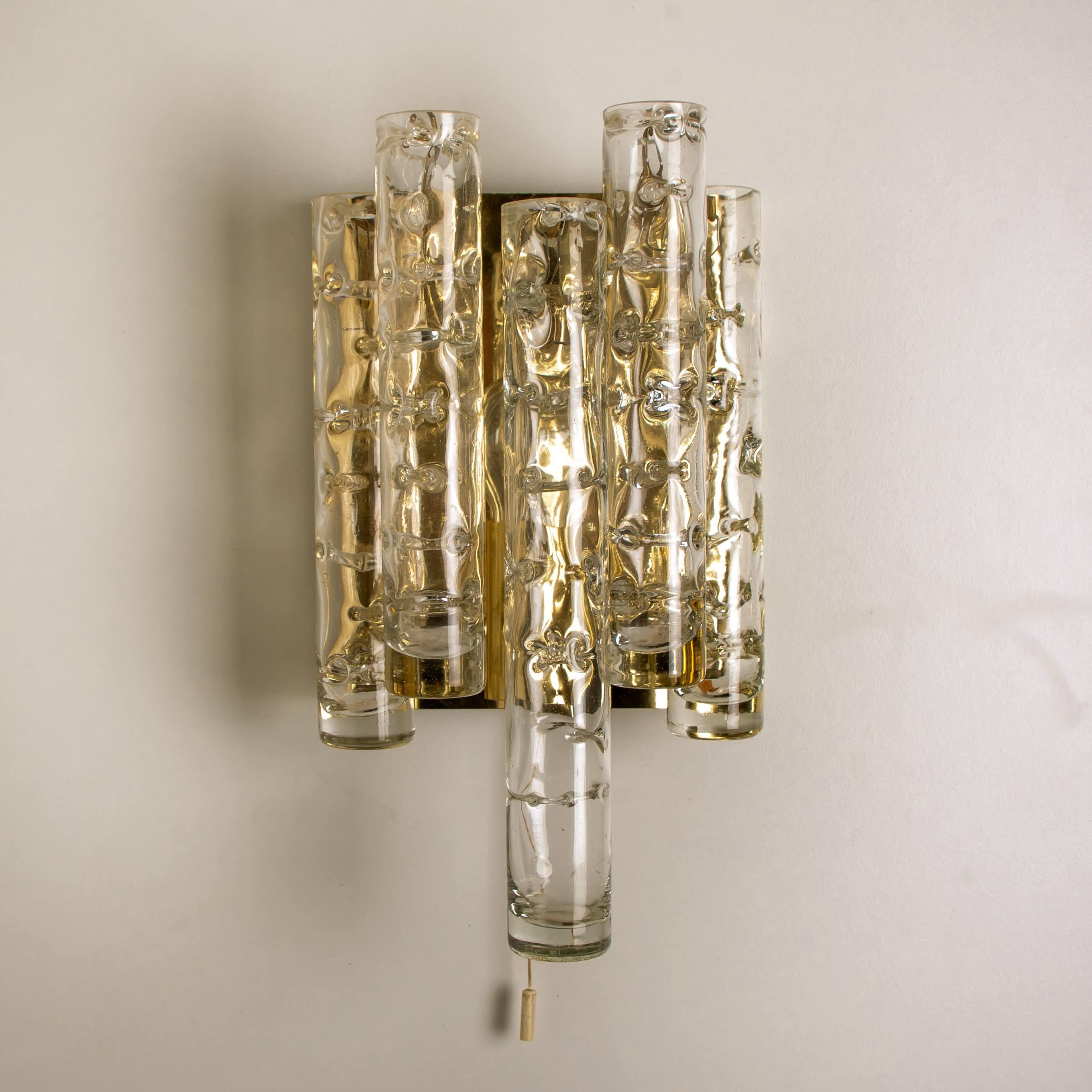 Pair of Doria Wall Lamps in Brass and Glass, 1960s For Sale 8