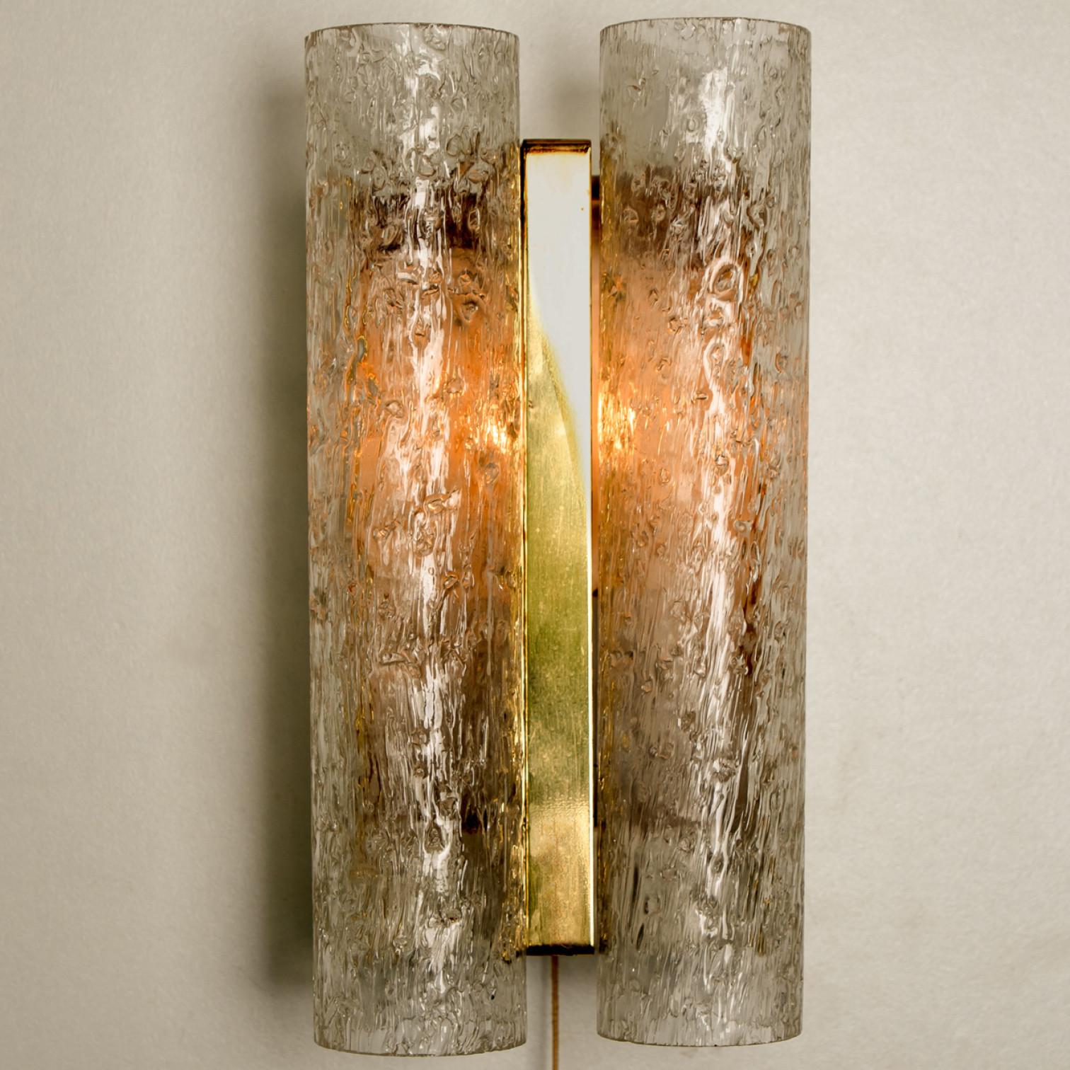 Pair of Doria Wall Lamps in Brass and Glass, 1960s 6