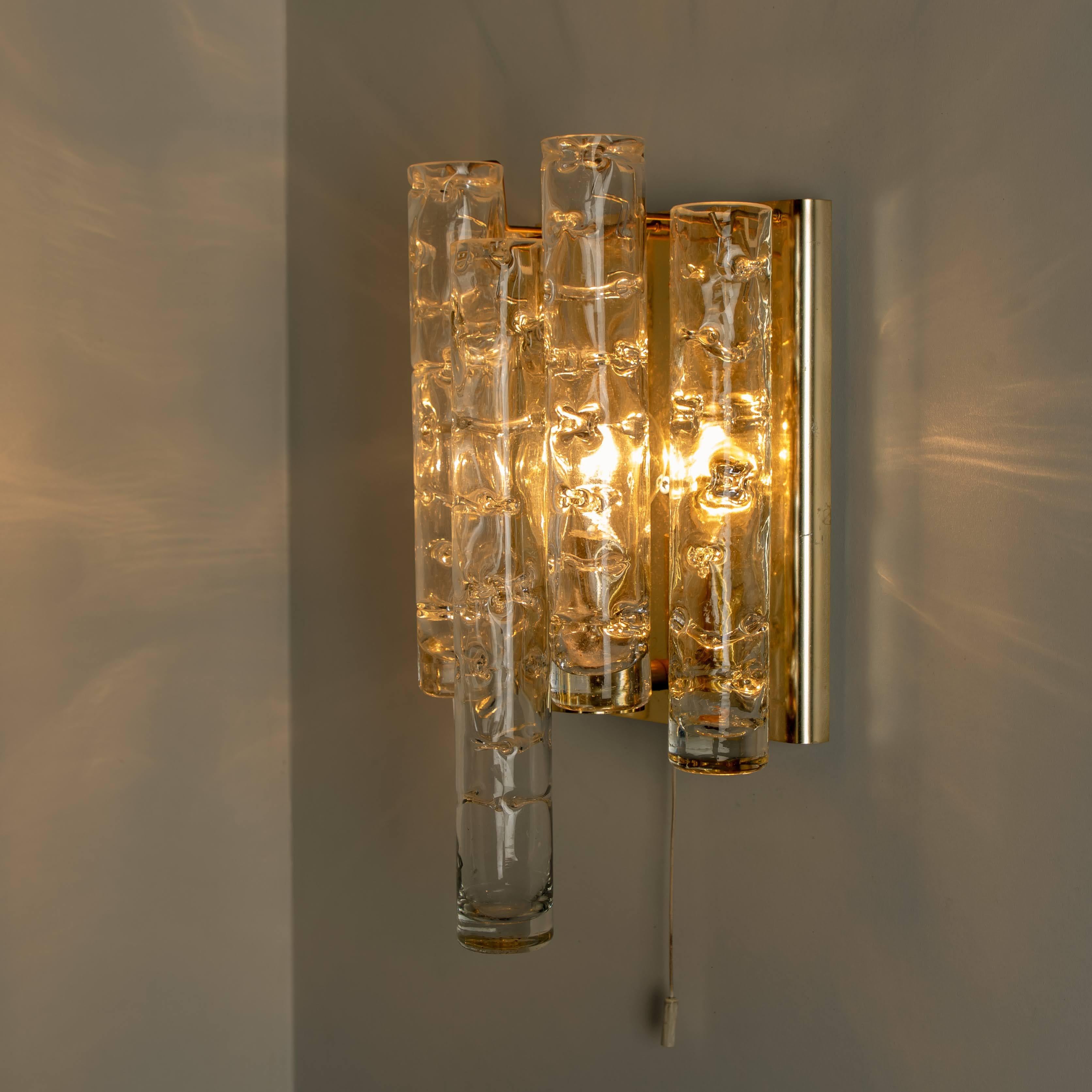 Pair of Doria Wall Lamps in Brass and Glass, 1960s For Sale 3